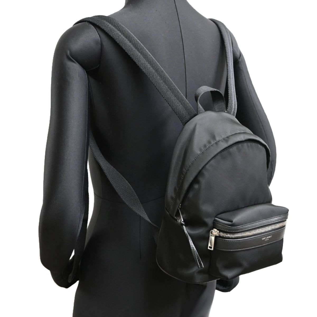 Saint Laurent Black Nylon Leather Backpack (Pre-Owned)