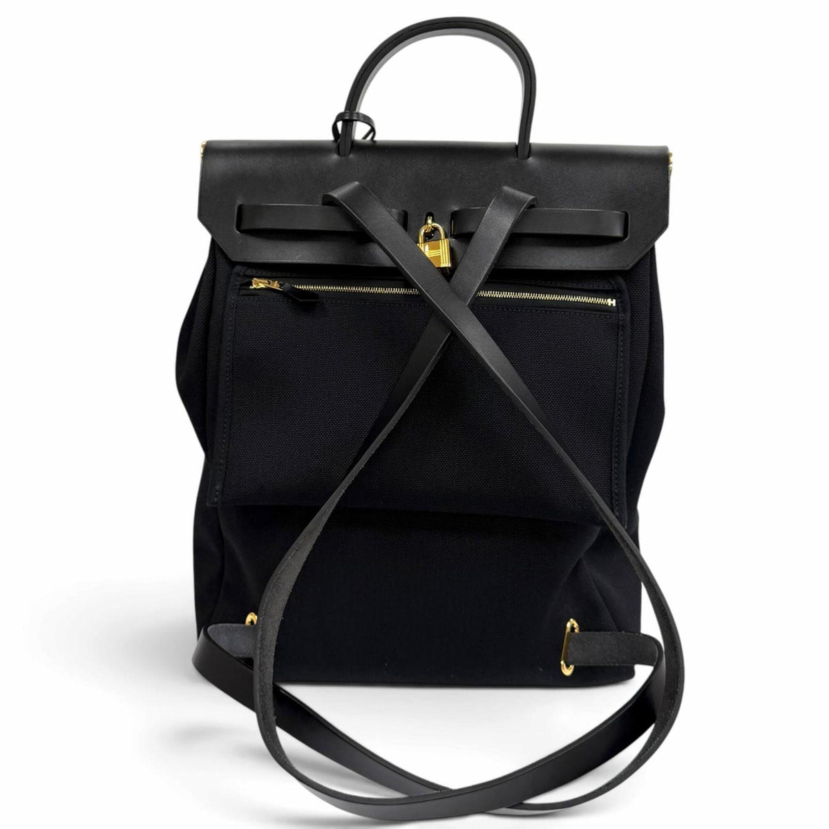 Hermes Black Cotton Backpack (Pre-Owned)