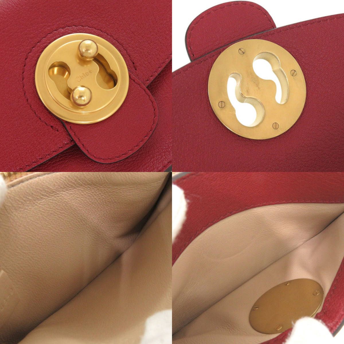 Chloé Red Color Leather Shoulder Bag (Pre-Owned)
