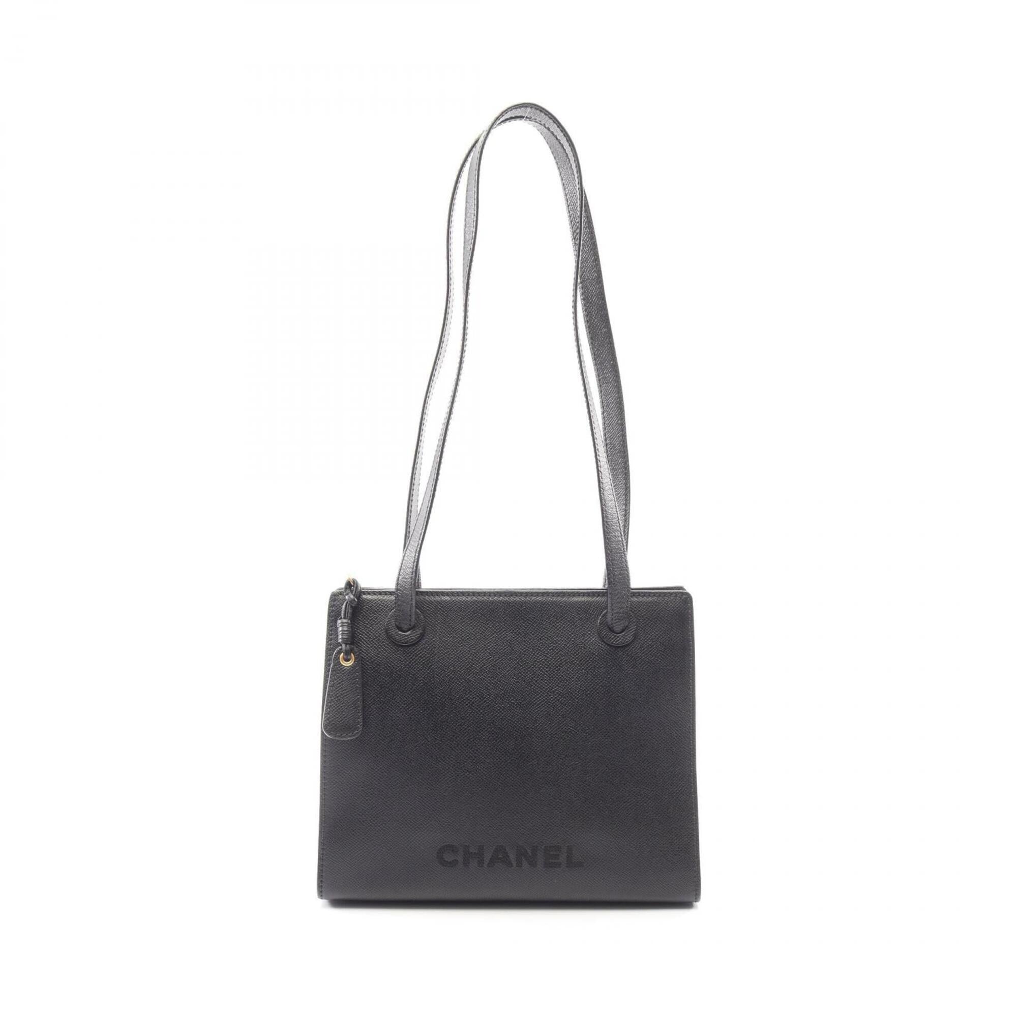 Chanel Black Grained Calfskin Handbag Tote Bag (Pre-Owned)