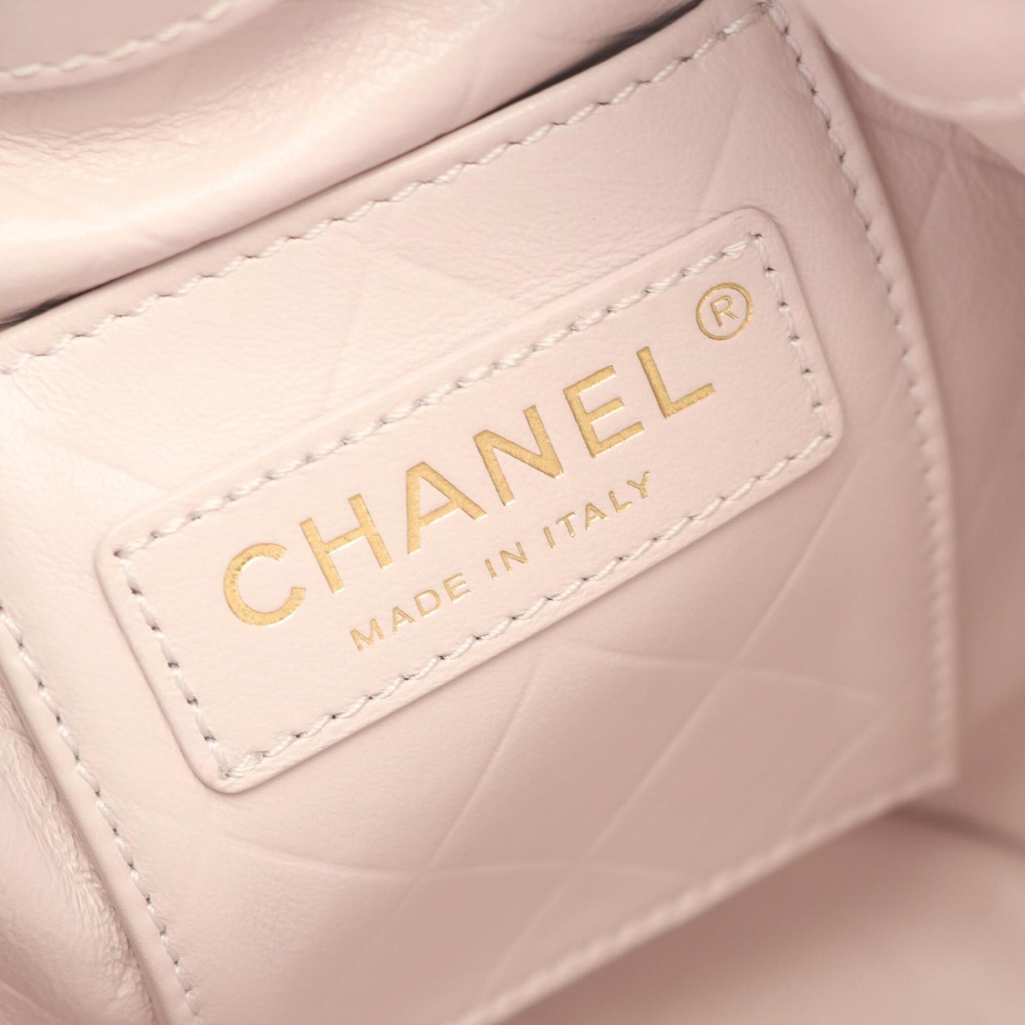Chanel Pink Leather Handbag Shoulder Bag (Pre-Owned)