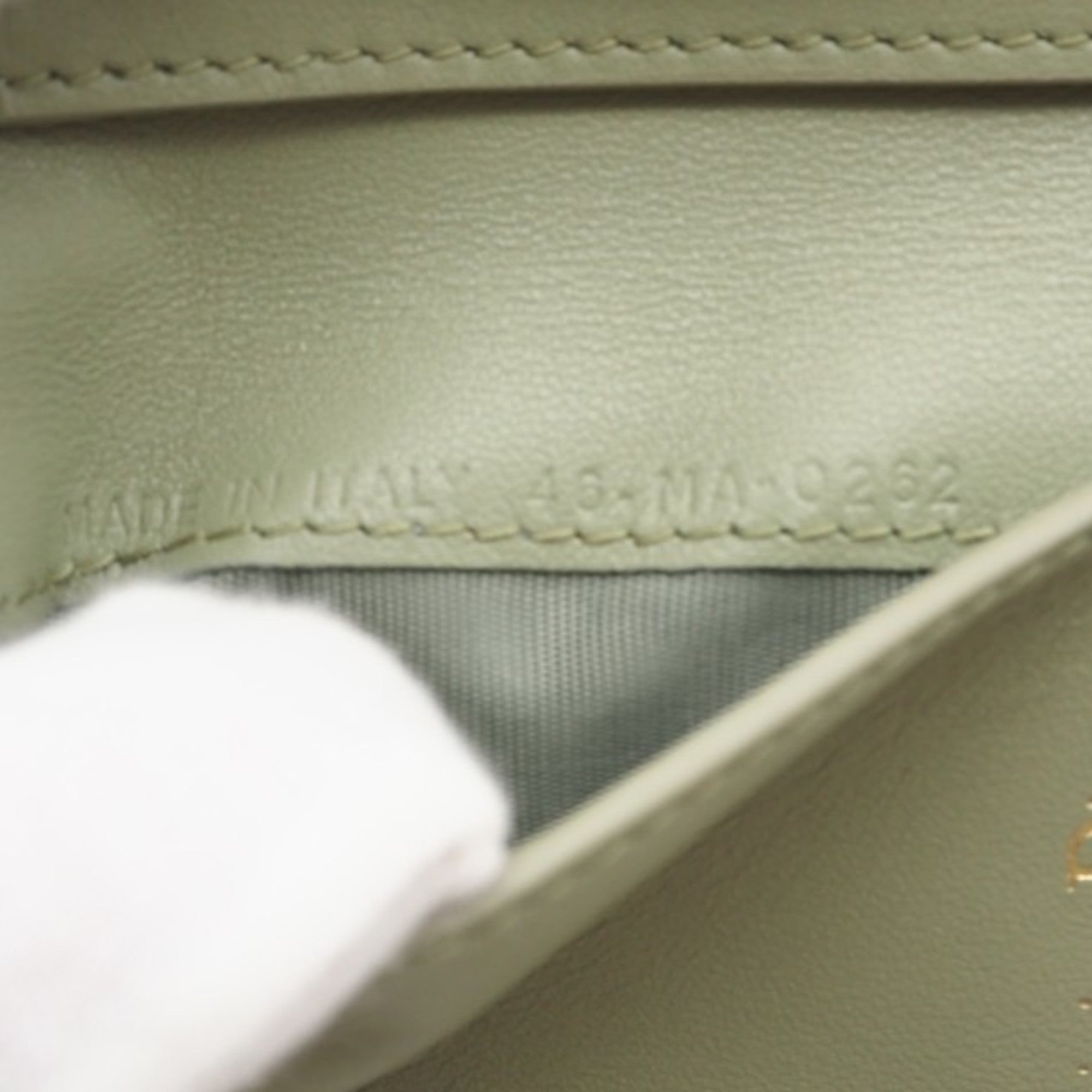 Christian Dior Green Leather Wallet (Tri-Fold) (Pre-Owned)