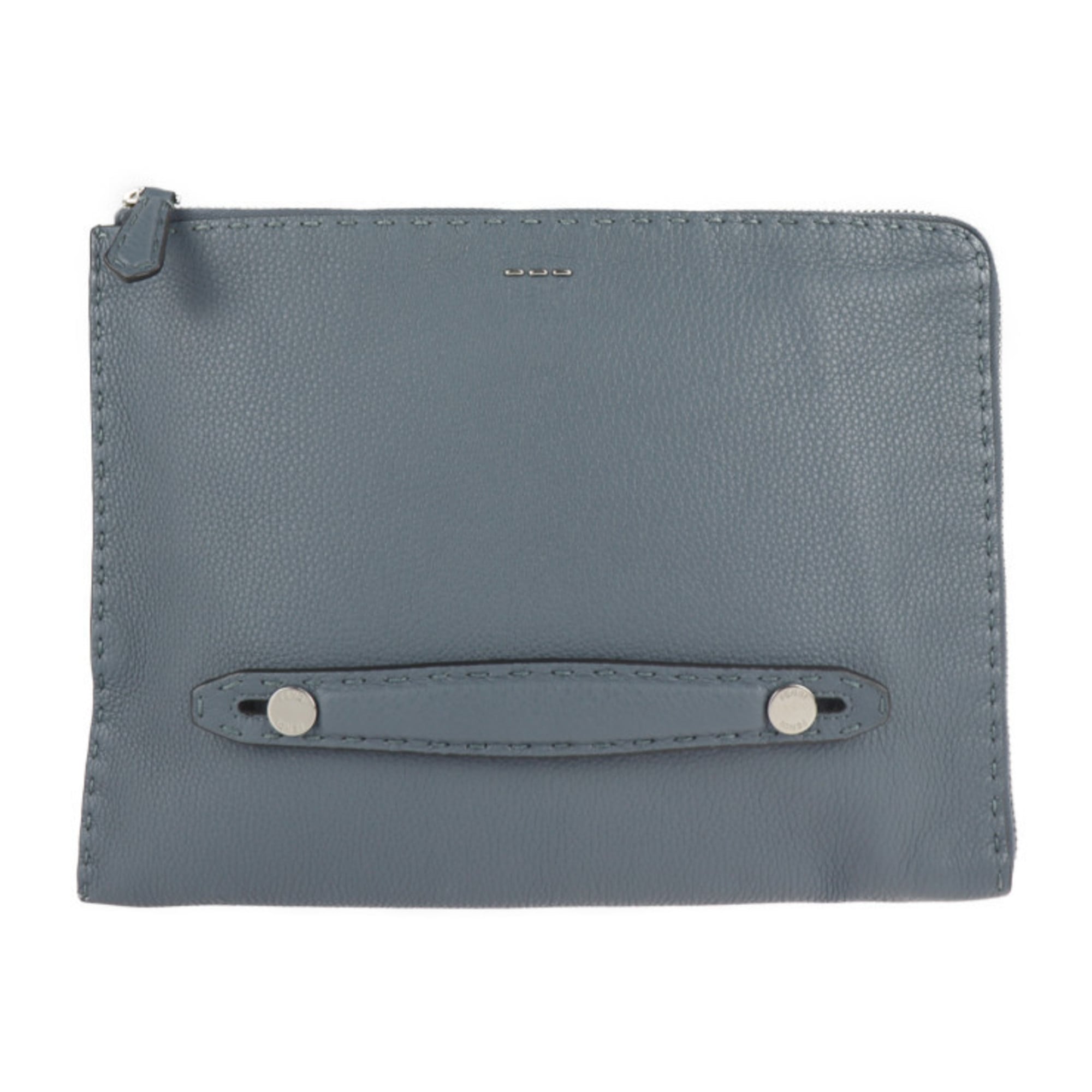 Fendi Selleria Leather Clutch Bag Handbag (Pre-Owned)