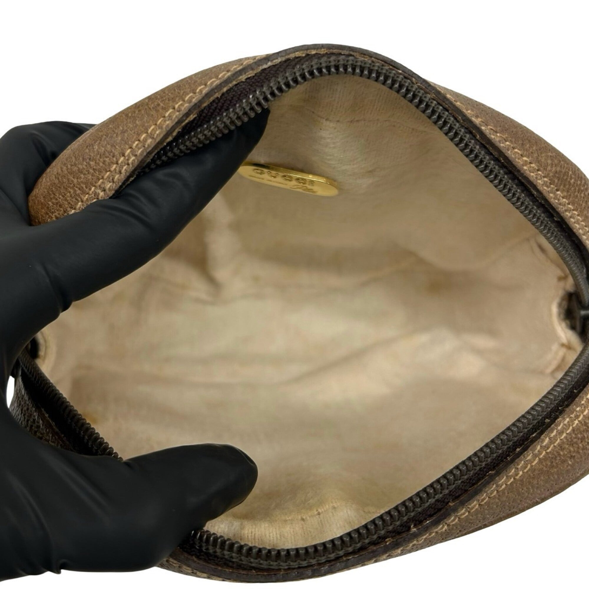 Gucci Brown Leather Pvc Pochette Shoulder Bag (Pre-Owned)