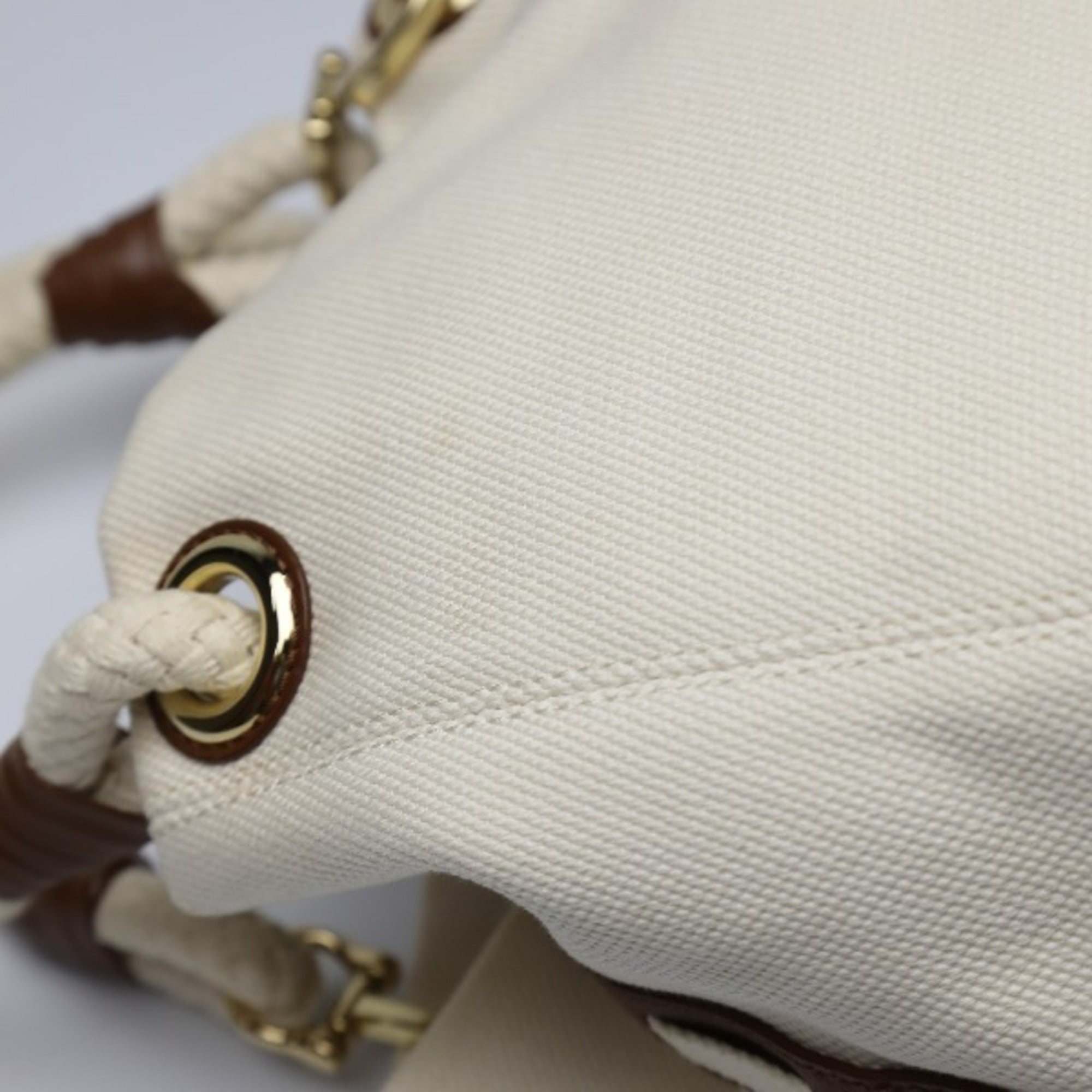 Michael Kors Brown White Canvas Tote Bag (Pre-Owned)