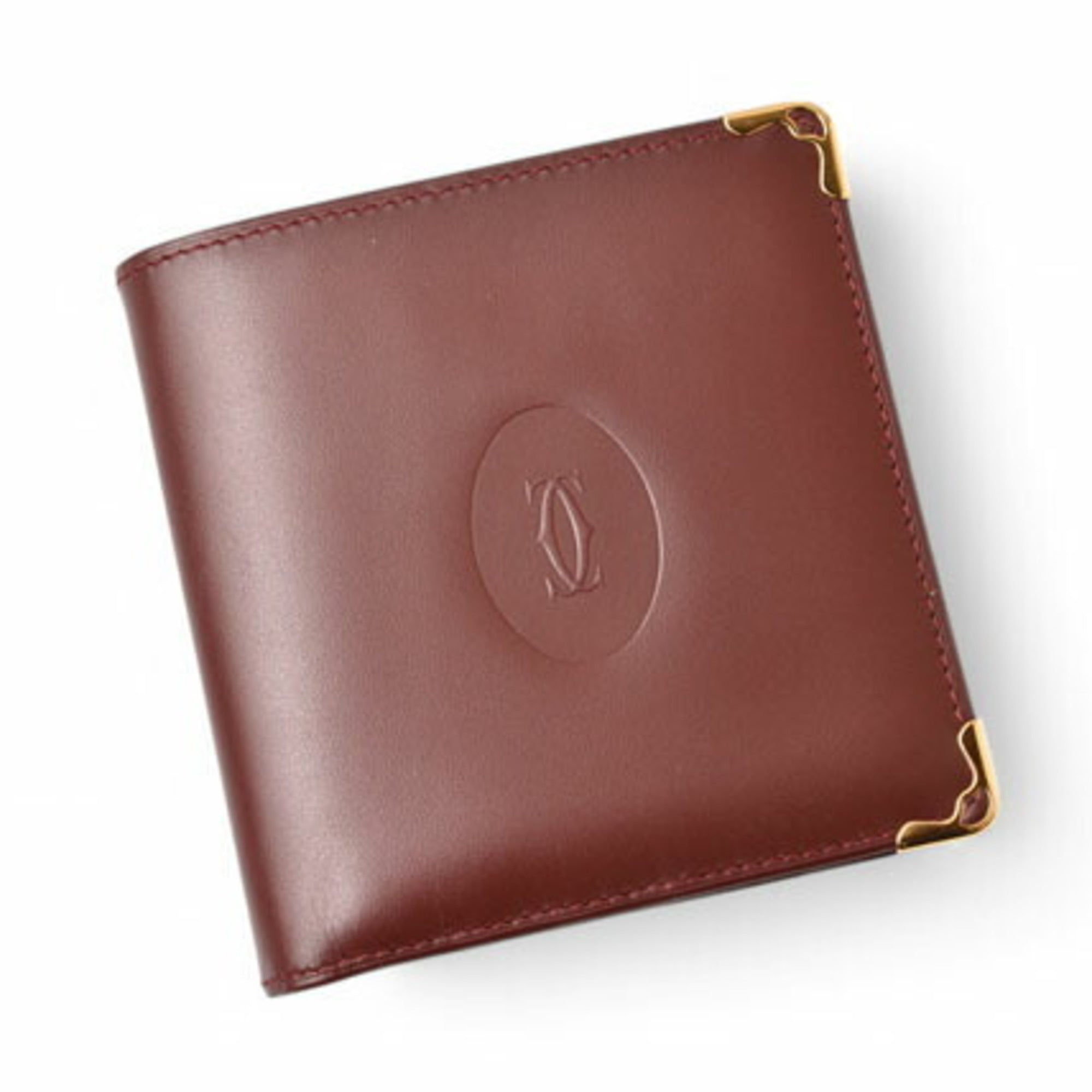 Cartier Bordeaux Leather Wallet (Bi-Fold) (Pre-Owned)