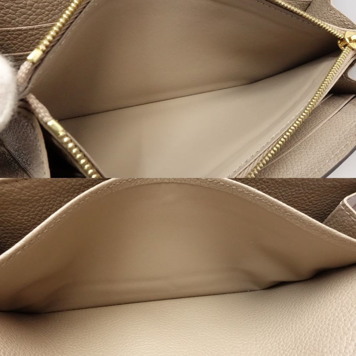 Louis Vuitton Tourterelle Leather Long Wallet (Bi-Fold) (Pre-Owned)
