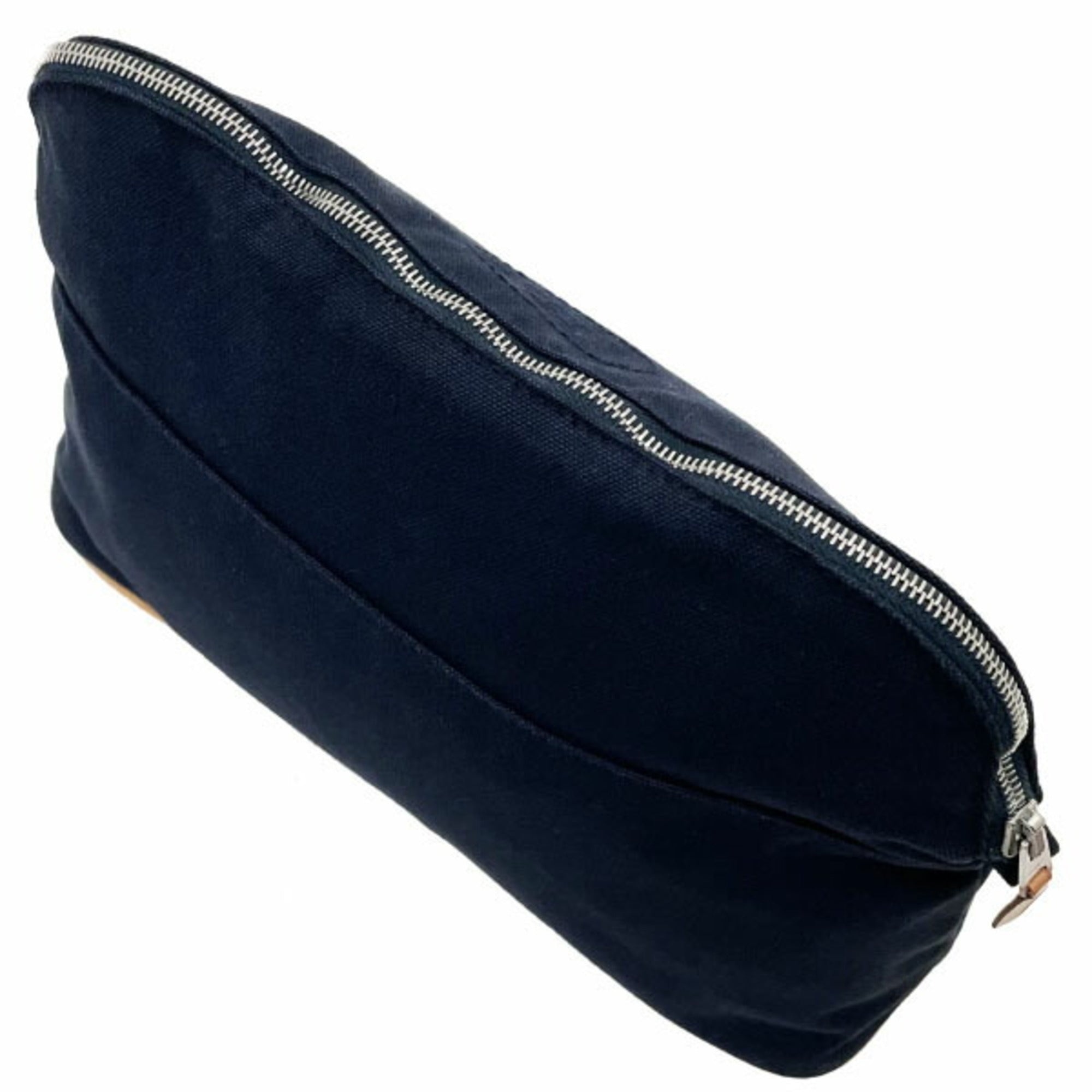 Hermes Bolide Navy Cotton 100% Leather Pouch (Pre-Owned)