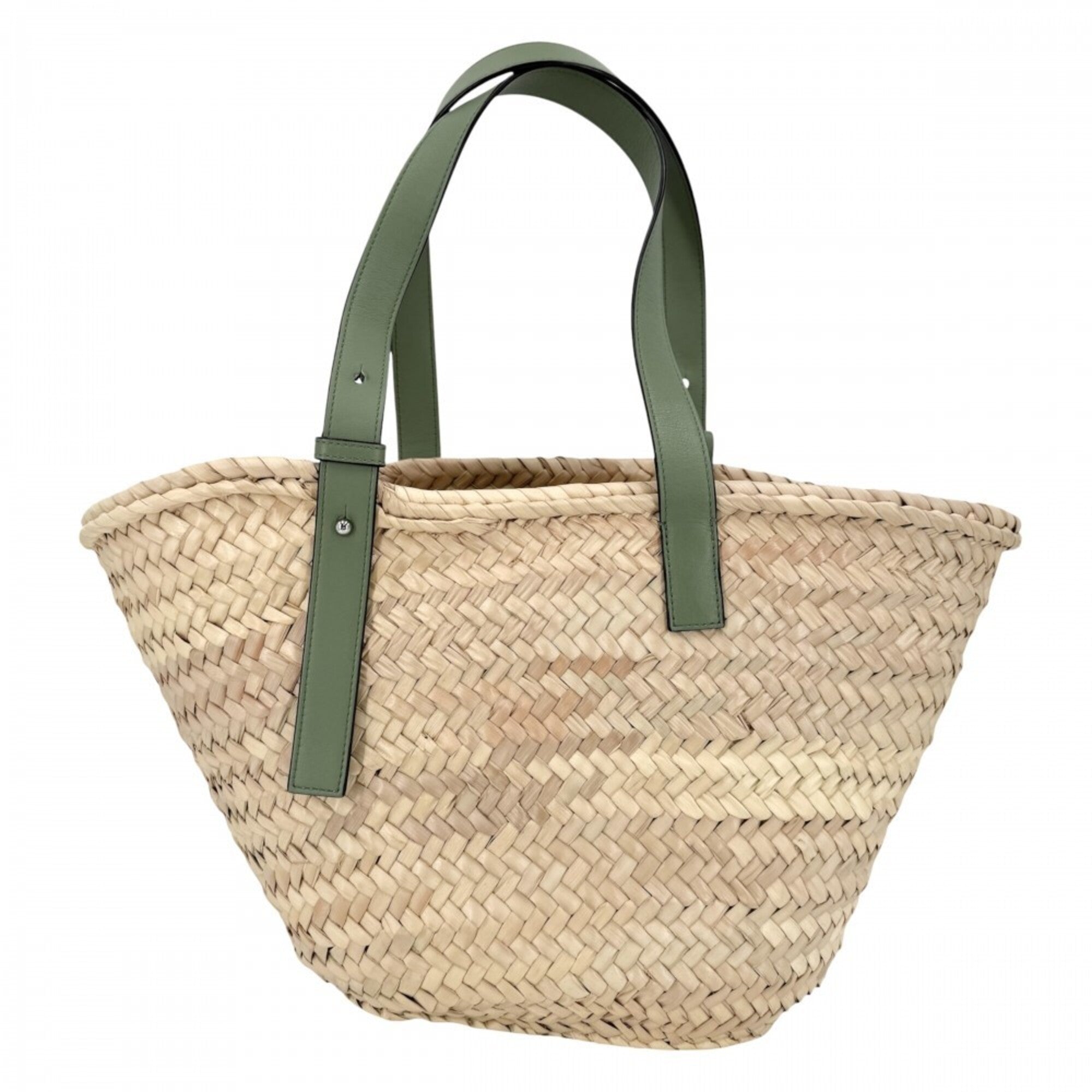 Loewe Beige Green Basket Handbag (Pre-Owned)