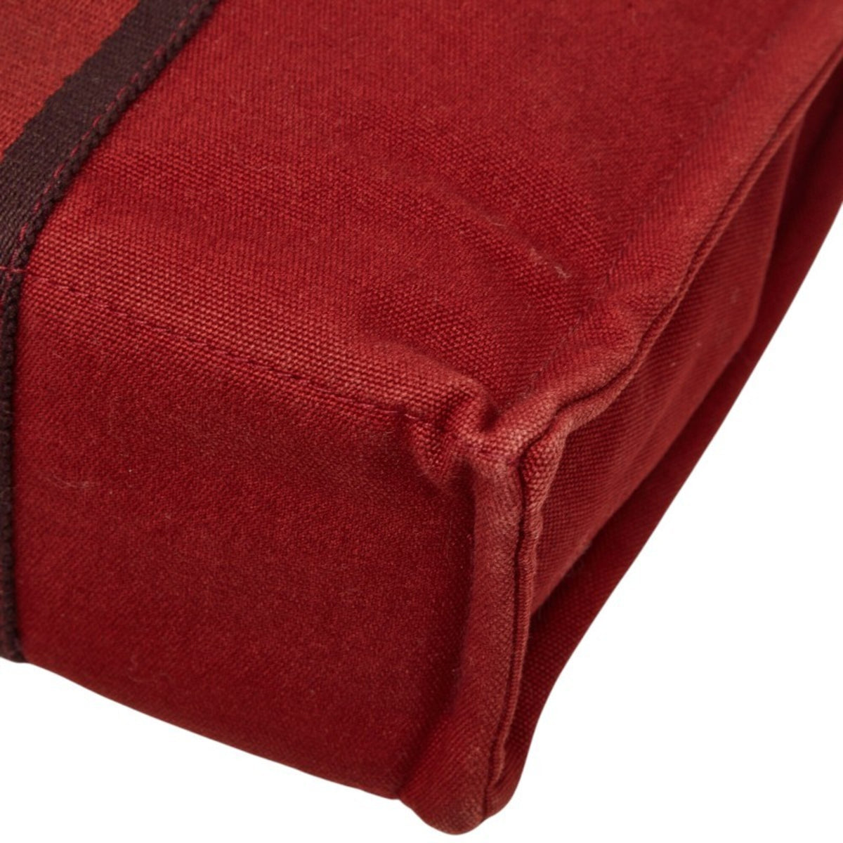 Hermes Fourre Tout Red Color Canvas Handbag (Pre-Owned)