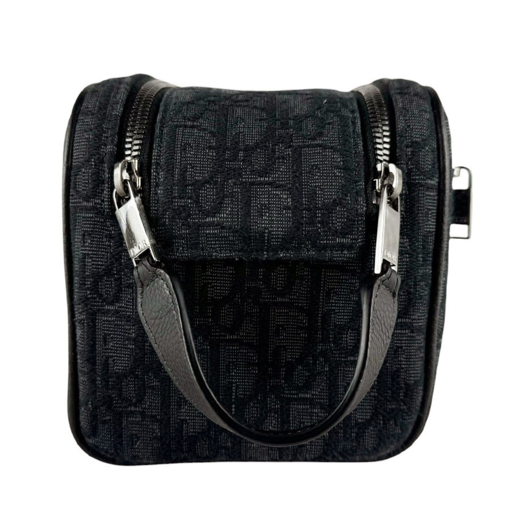 Christian Dior Black Canvas Clutch Bag Handbag (Pre-Owned)
