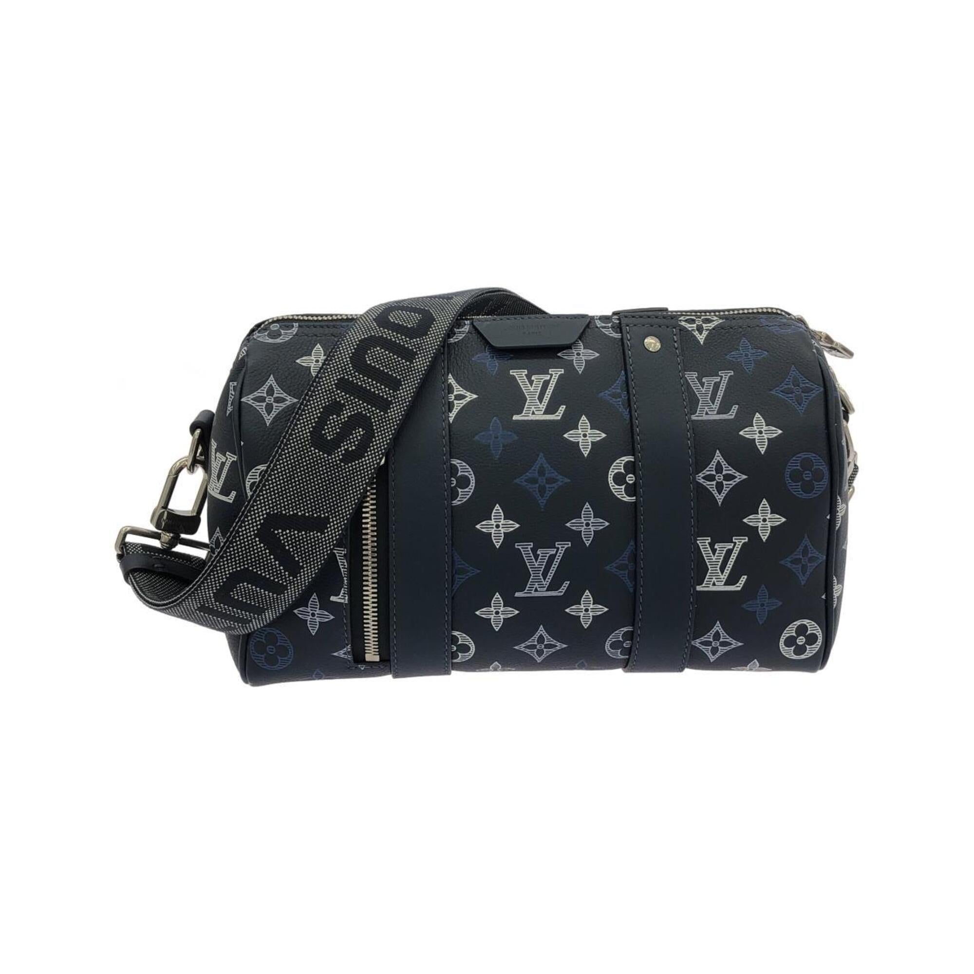Louis Vuitton Navy Leather Boston Bag (Pre-Owned)