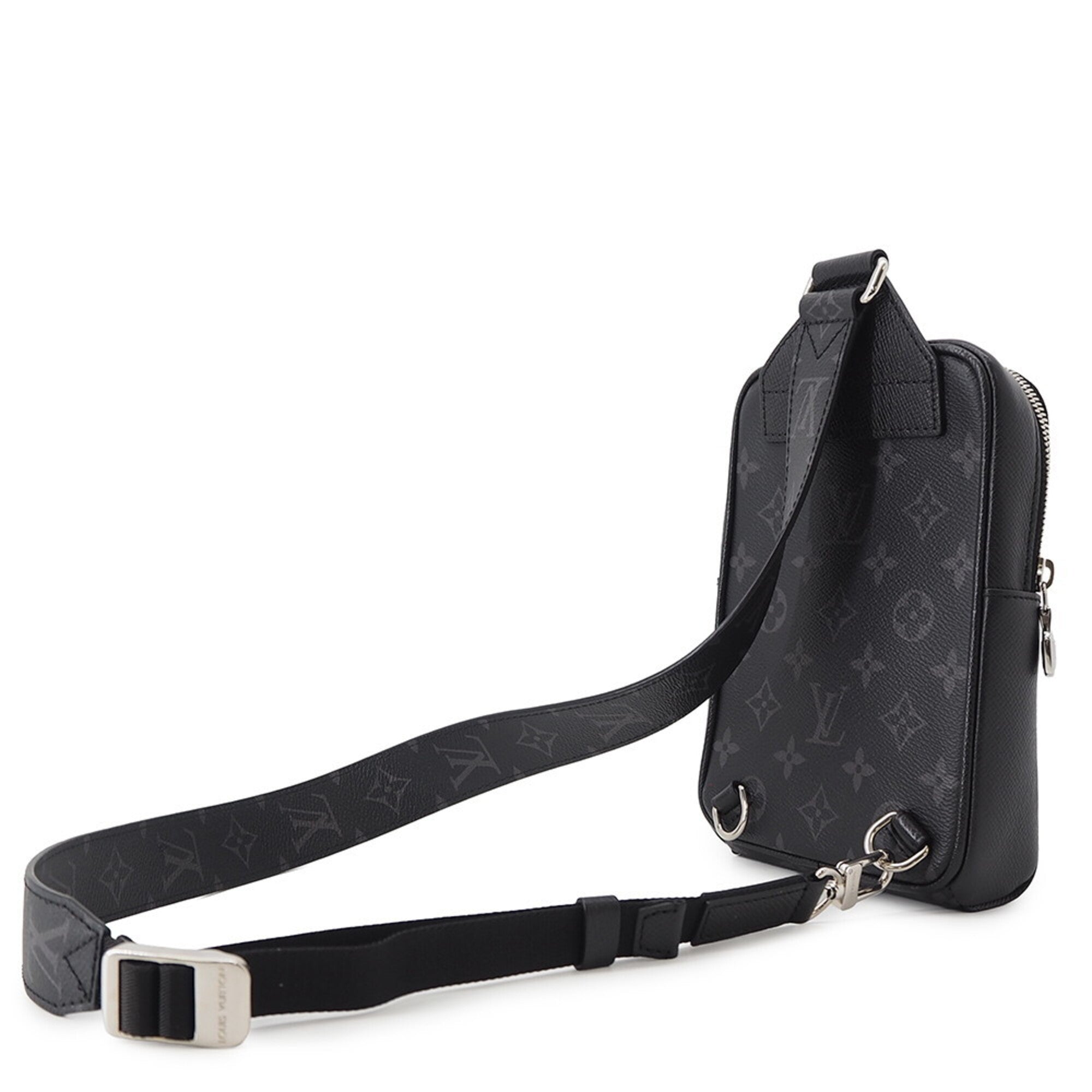 Louis Vuitton Monogram Eclipse Black Noir Taiga Leather Monogram Eclipse Handbag Sling Bag (Pre-Owned)