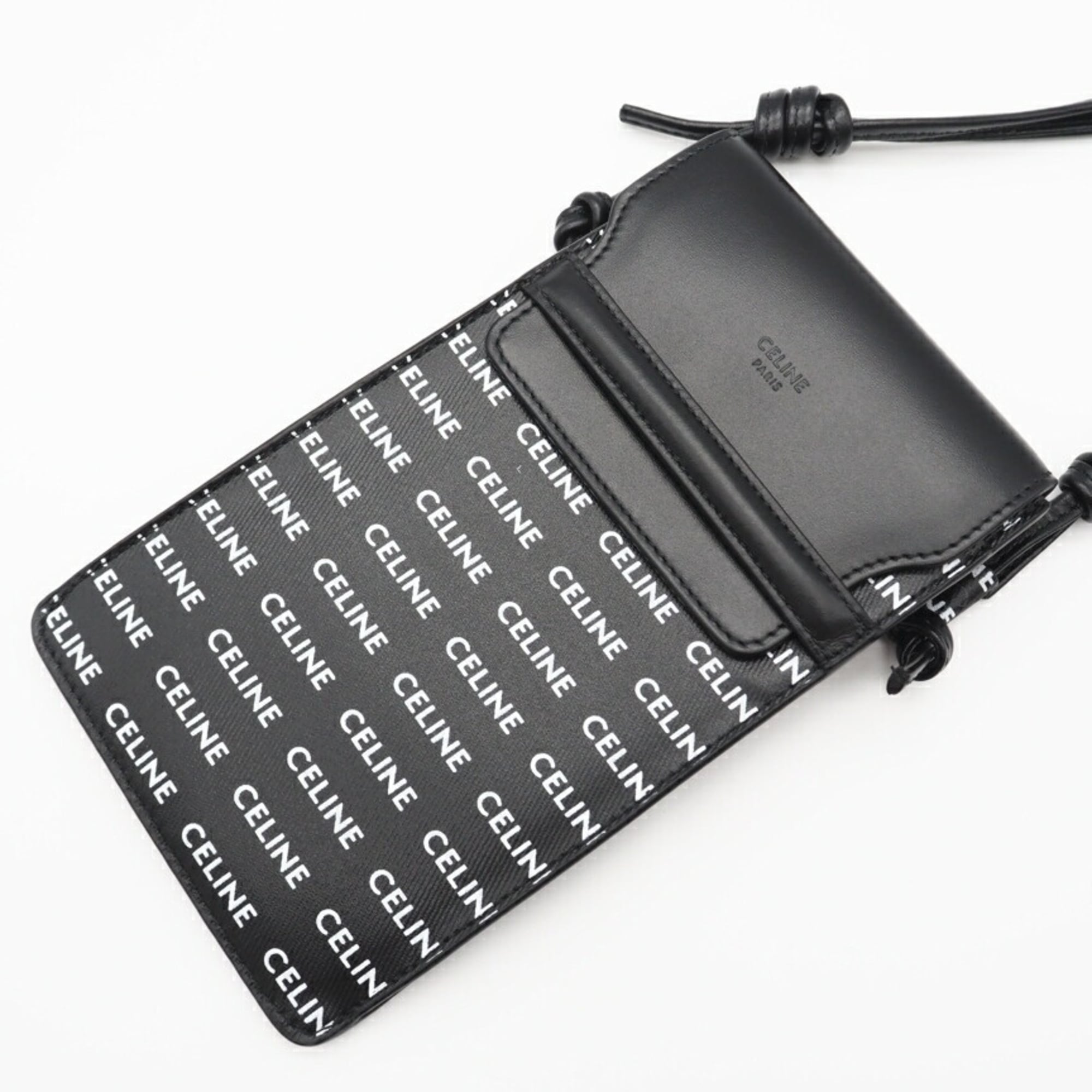 Celine Black White Leather Shoulder Bag (Pre-Owned)