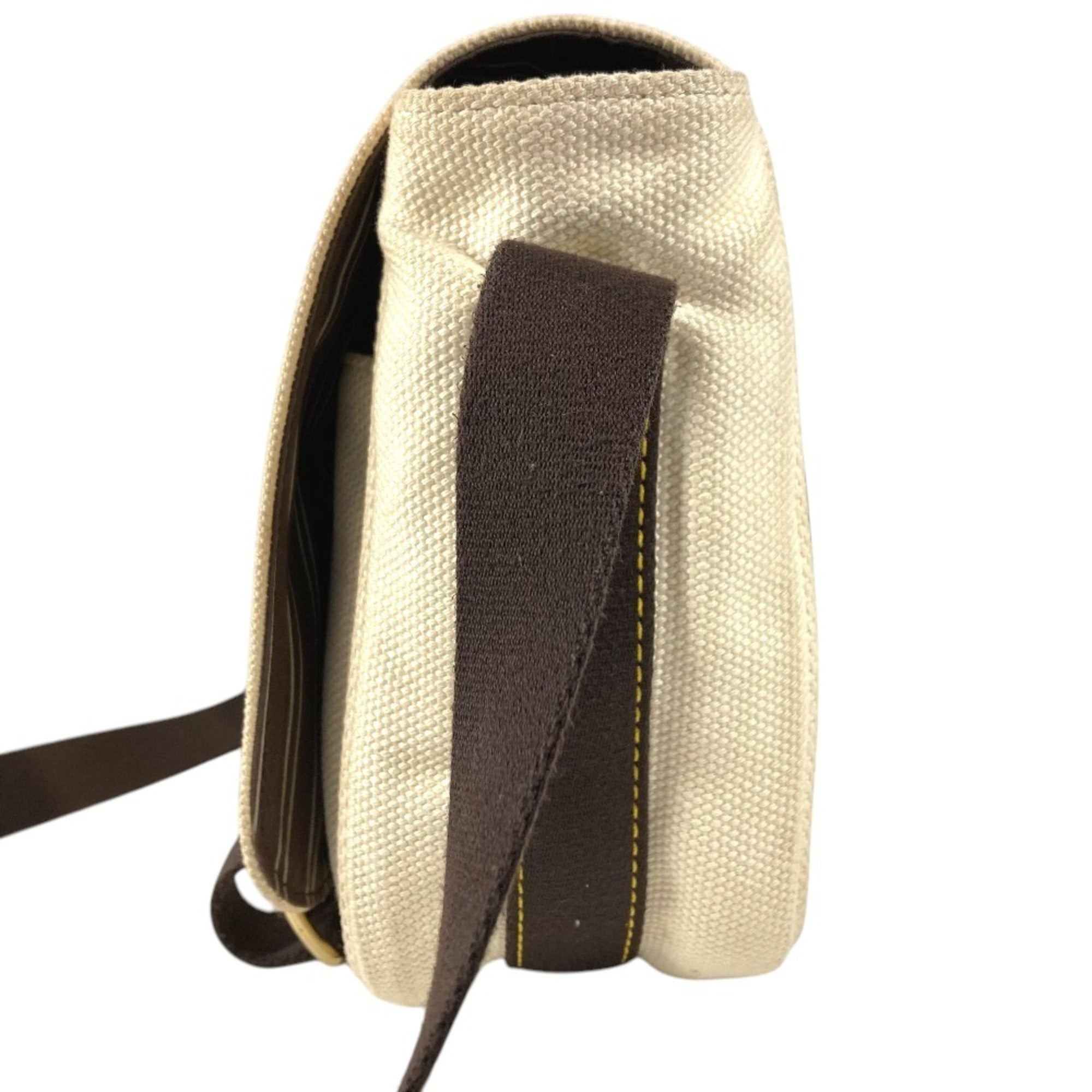 Louis Vuitton Brown Ecru White Canvas Shoulder Bag (Pre-Owned)