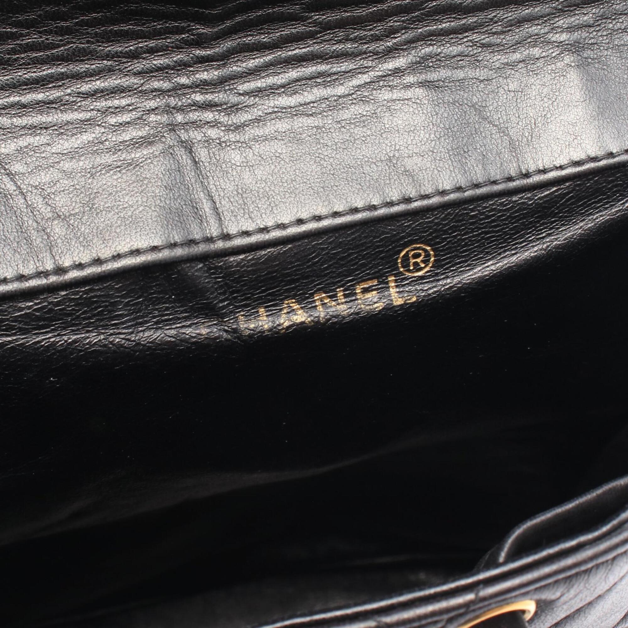 Chanel Black Leather Backpack Handbag (Pre-Owned)