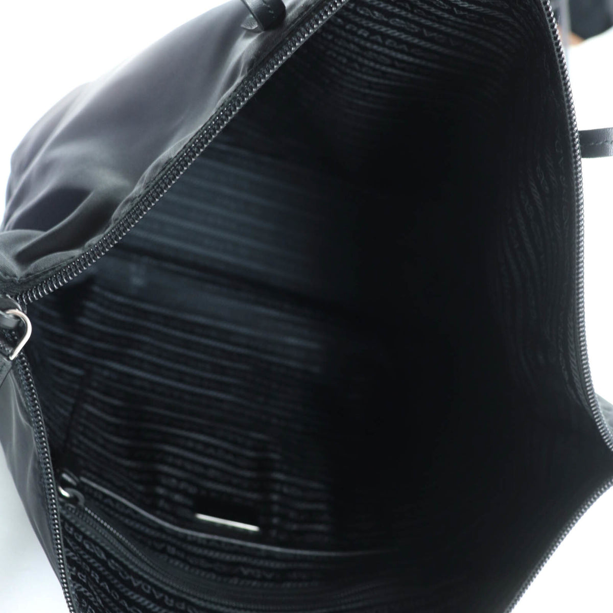 Prada Black Nylon Leather Tote Bag (Pre-Owned)
