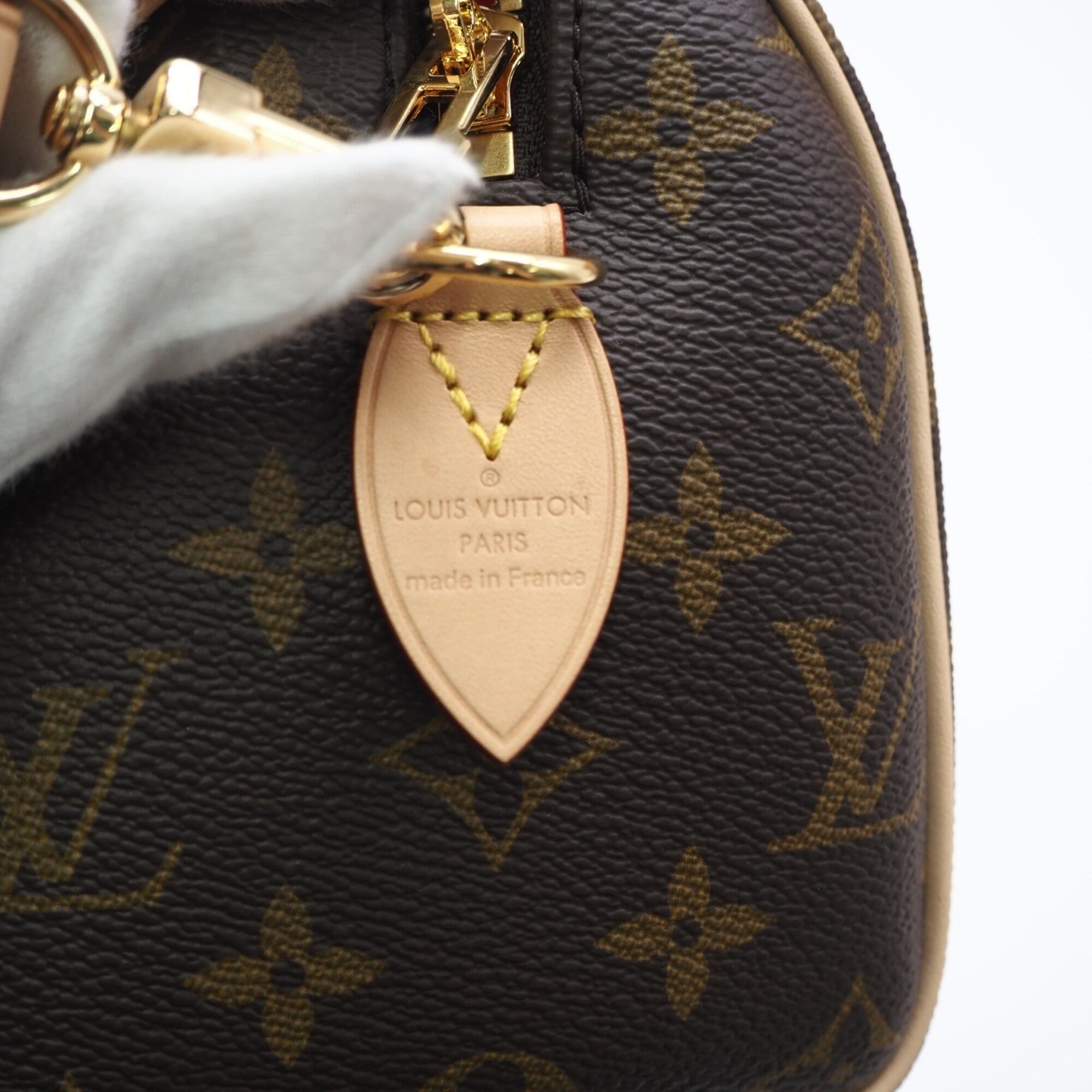 Louis Vuitton Monogram Beige Brown Coated Canvas Leather Handbag (Pre-Owned)