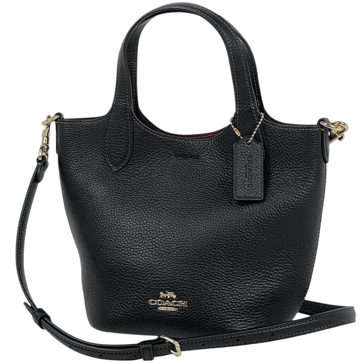 Coach Black Leather Handbag (Pre-Owned)