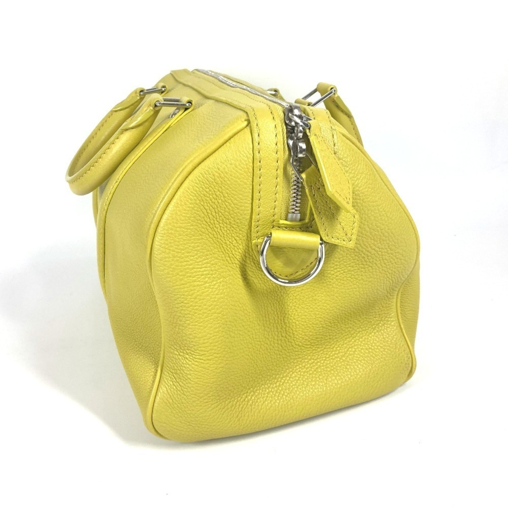 Louis Vuitton Pistache Yellow Leather Boston Bag Handbag Shoulder Bag (Pre-Owned)
