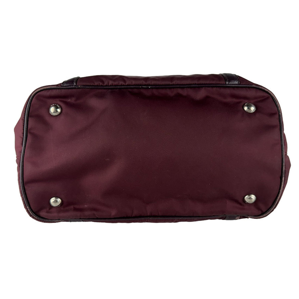 Prada Bordeaux Nylon Leather Handbag Shoulder Bag (Pre-Owned)