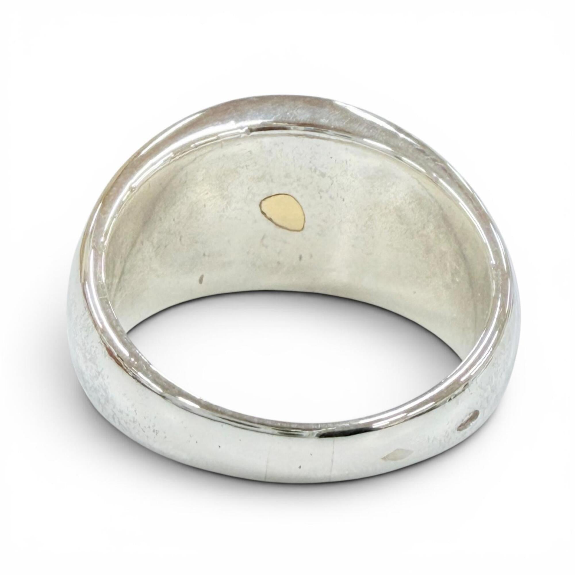 Hermes Gold Silver Gold (18K) Silver 925 Band Ring (Pre-Owned)