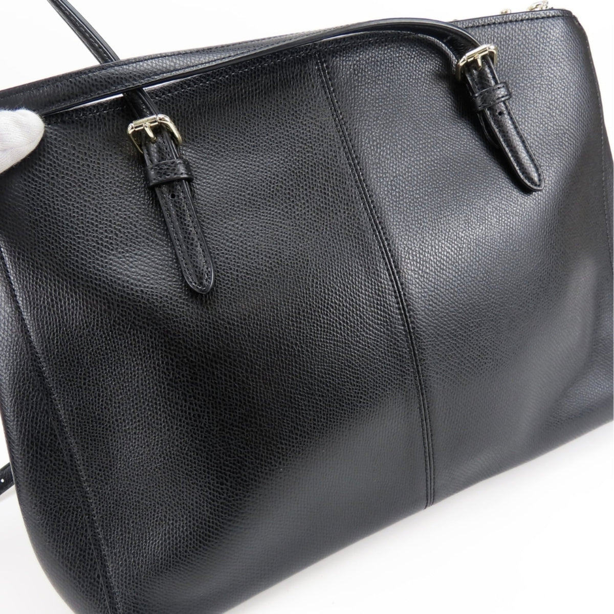 Coach Black Leather Tote Bag (Pre-Owned)