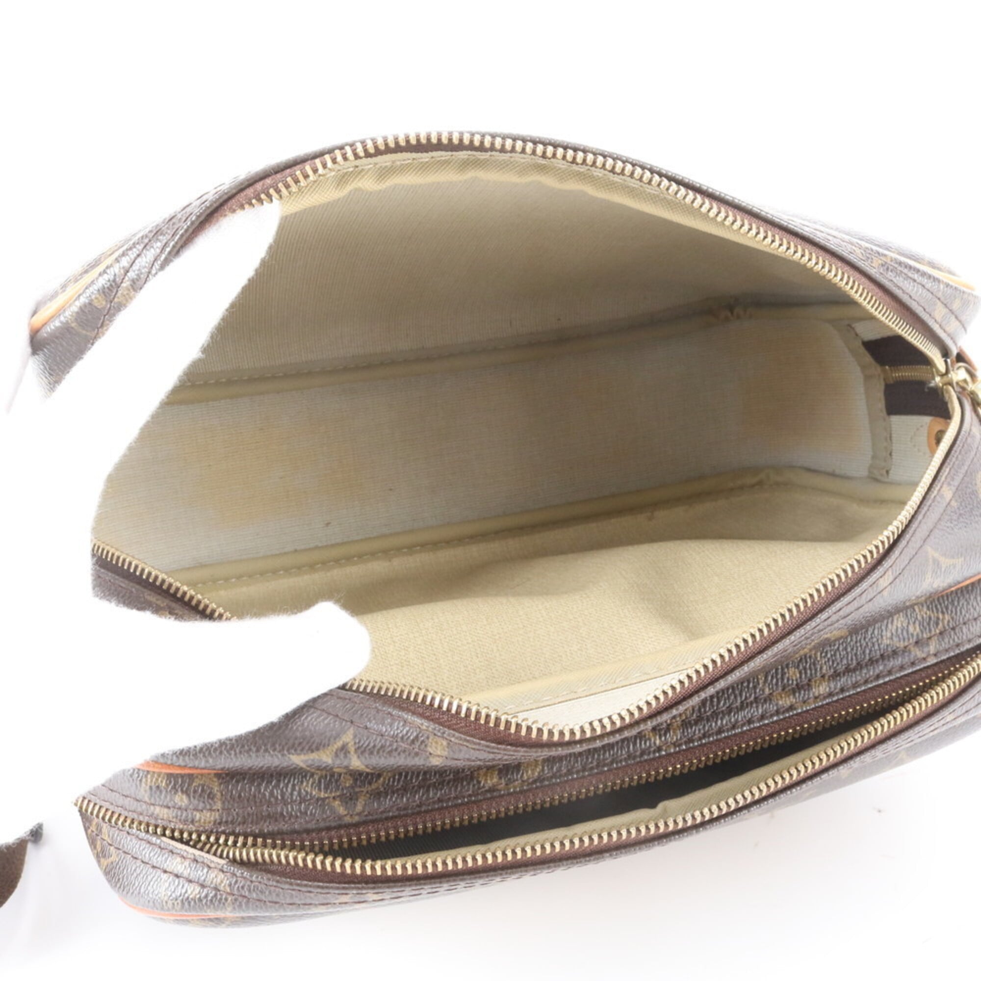 Louis Vuitton Monogram Brown Leather Coated Canvas Shoulder Bag (Pre-Owned)
