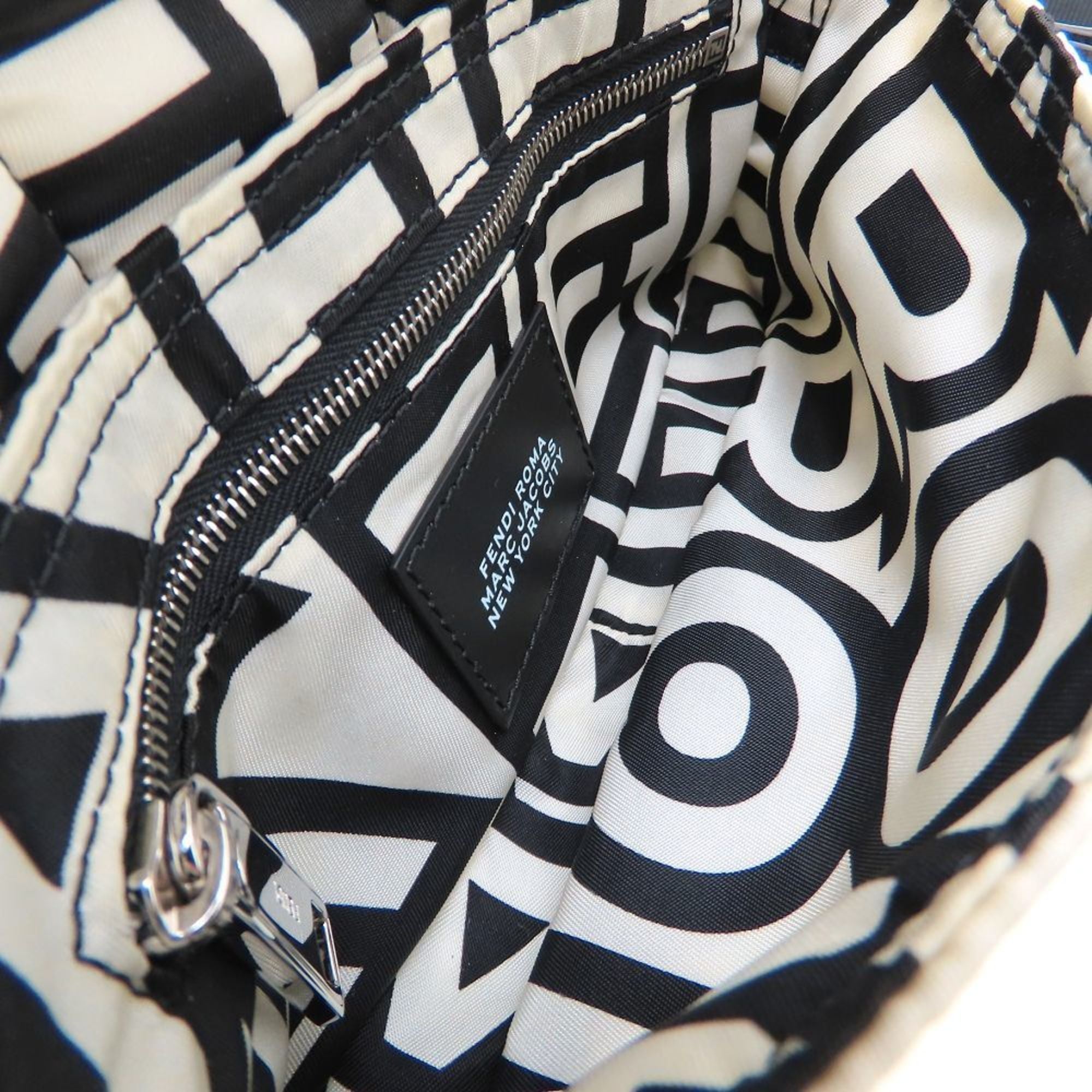 Fendi Black White Nylon Handbag (Pre-Owned)