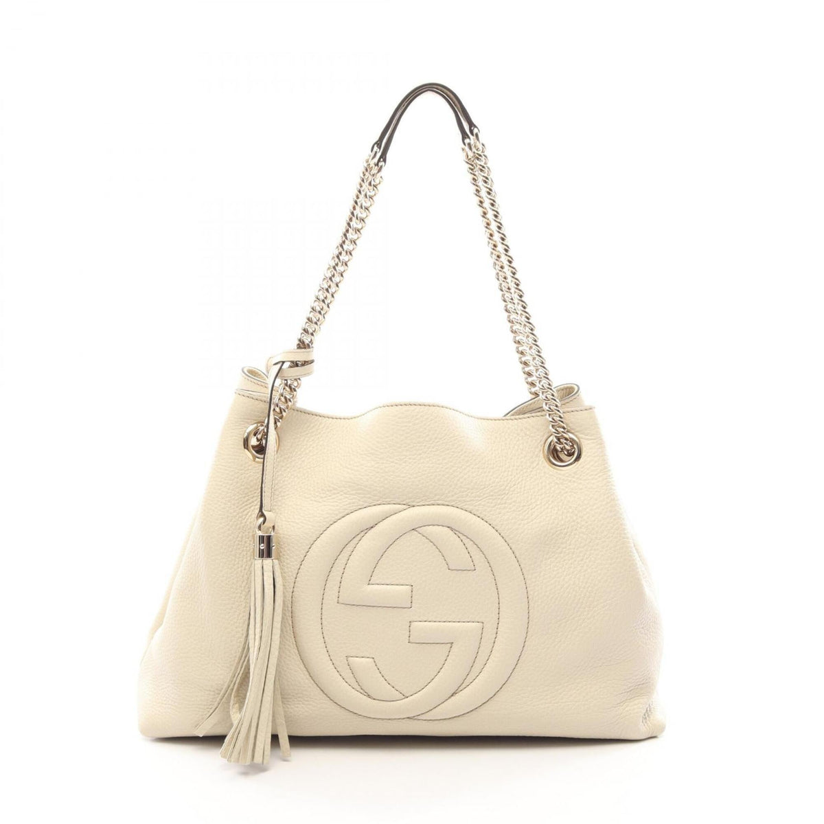 Gucci Ivory Leather Handbag Shoulder Bag (Pre-Owned)