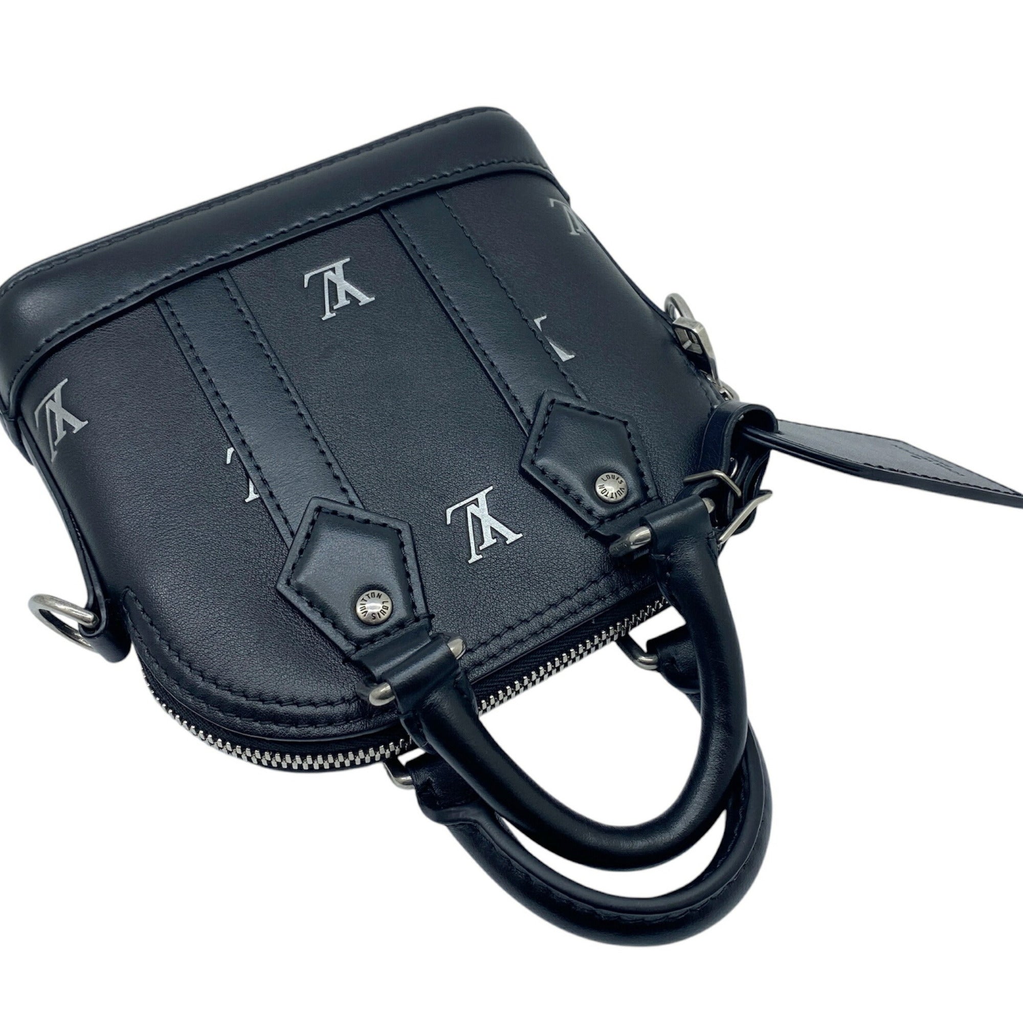 Louis Vuitton Black Leather Handbag Shoulder Bag (Pre-Owned)