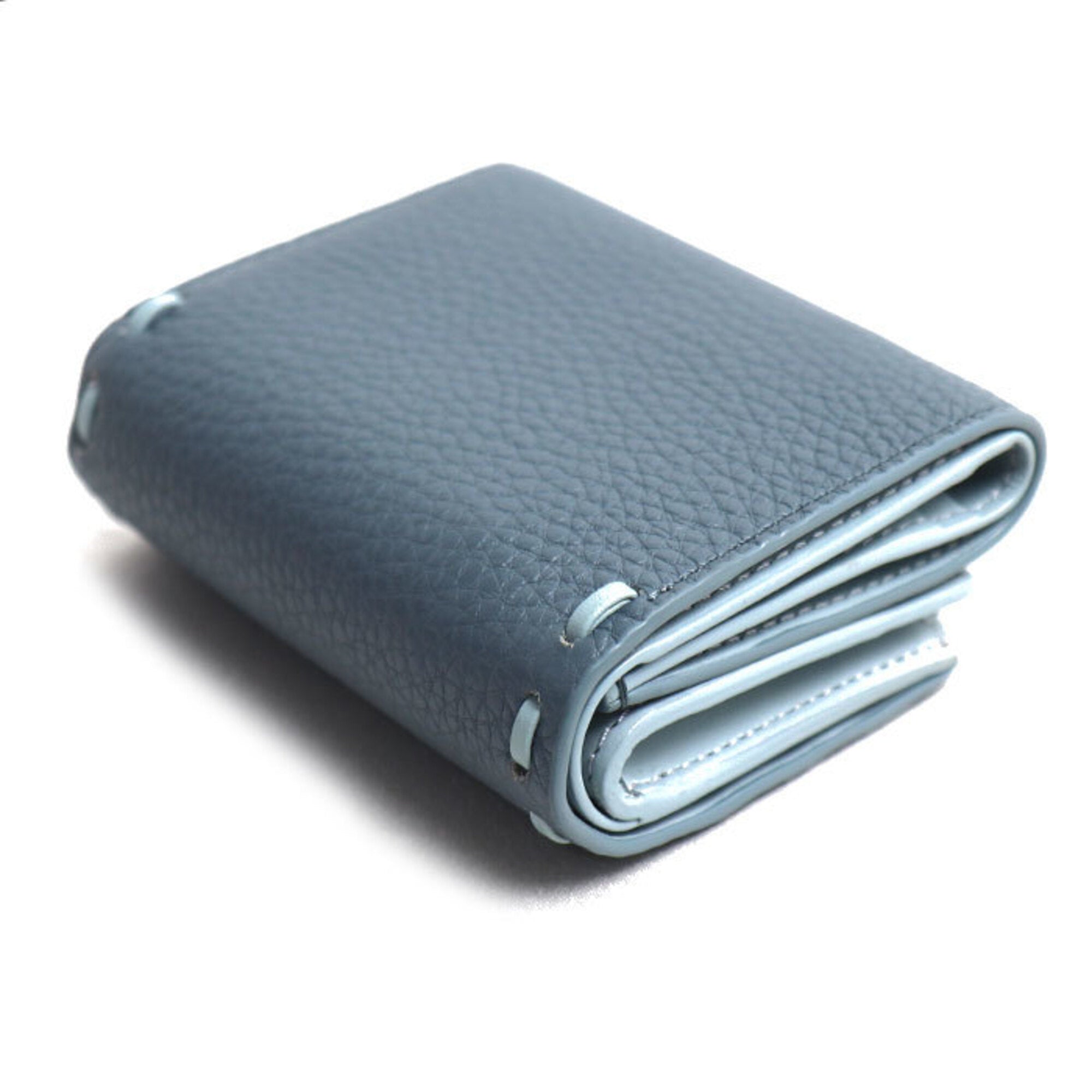 Fendi Light Blue Leather Wallet (Tri-Fold) (Pre-Owned)