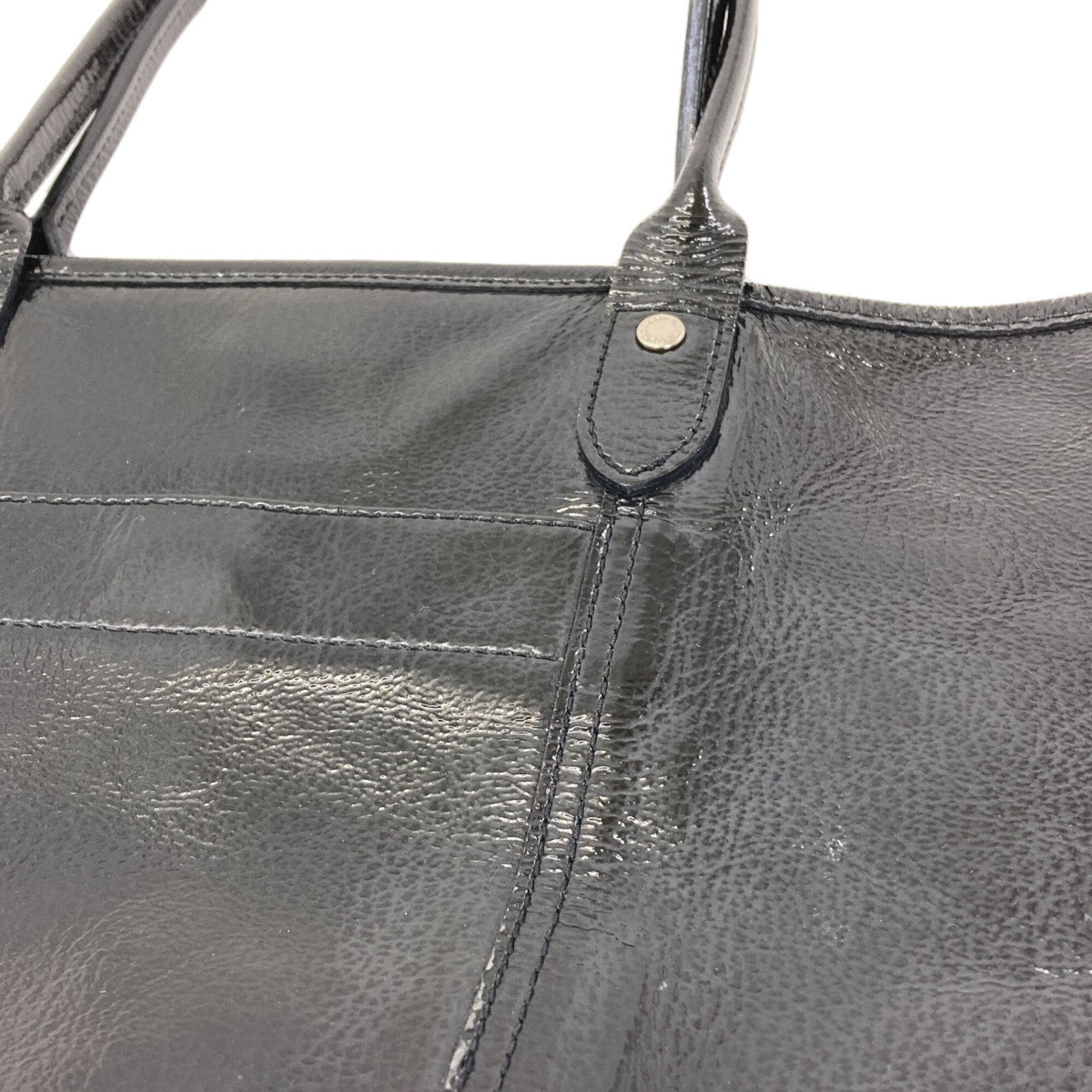 Longchamp Black Patent Leather Tote Bag (Pre-Owned)