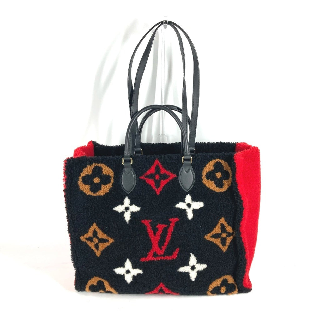 Louis Vuitton Black Red Color Shoulder Bag Tote Bag (Pre-Owned)