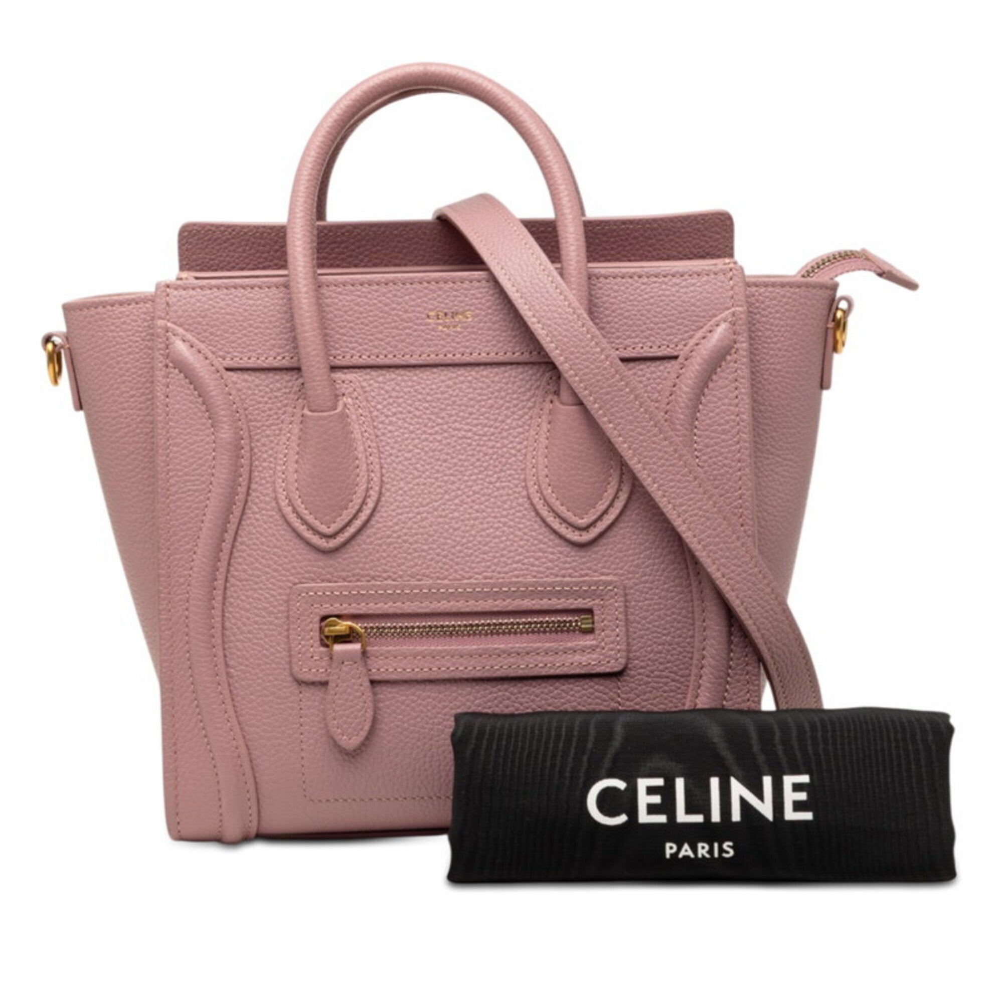 Celine Pink Leather Handbag Shoulder Bag (Pre-Owned)