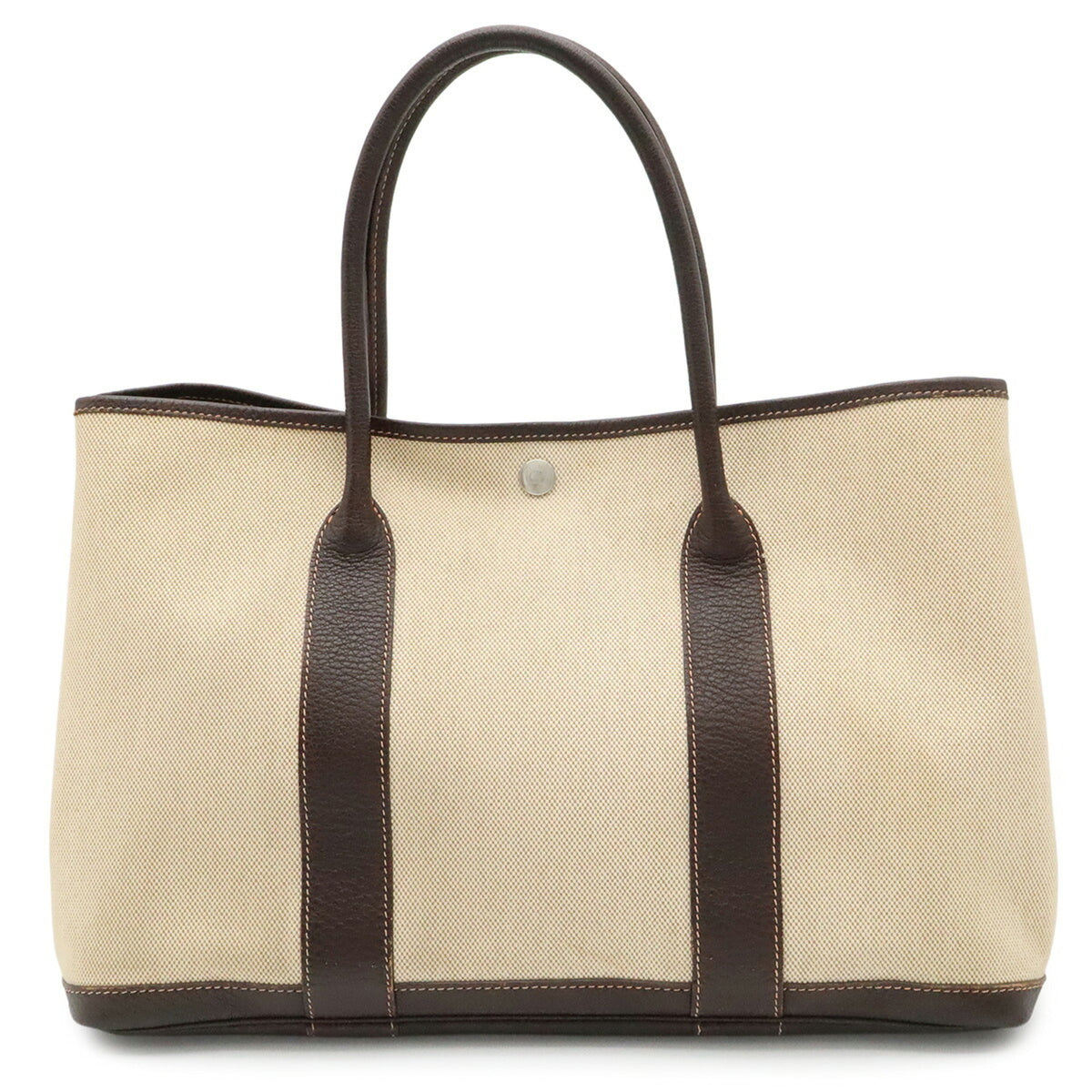 Hermes Brown Natural Toile H Shoulder Bag Tote Bag (Pre-Owned)
