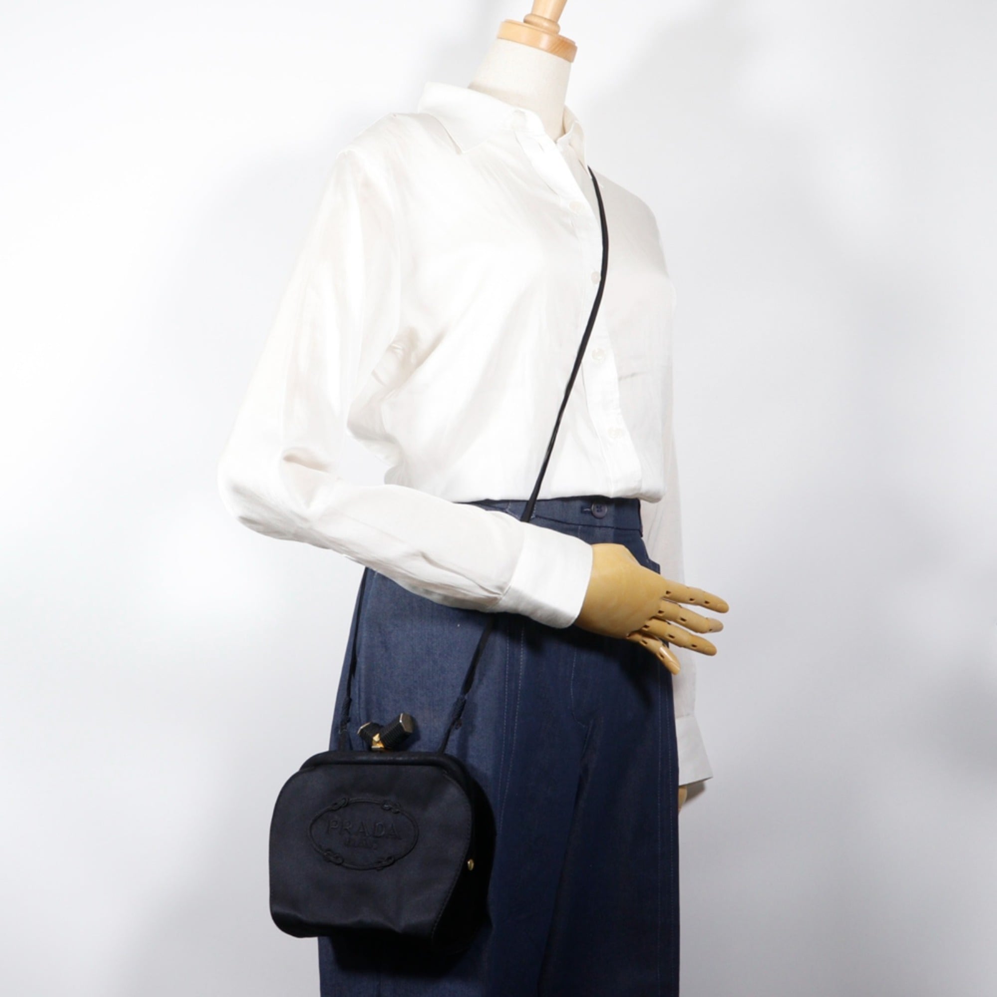 Prada Black Satin Shoulder Bag (Pre-Owned)