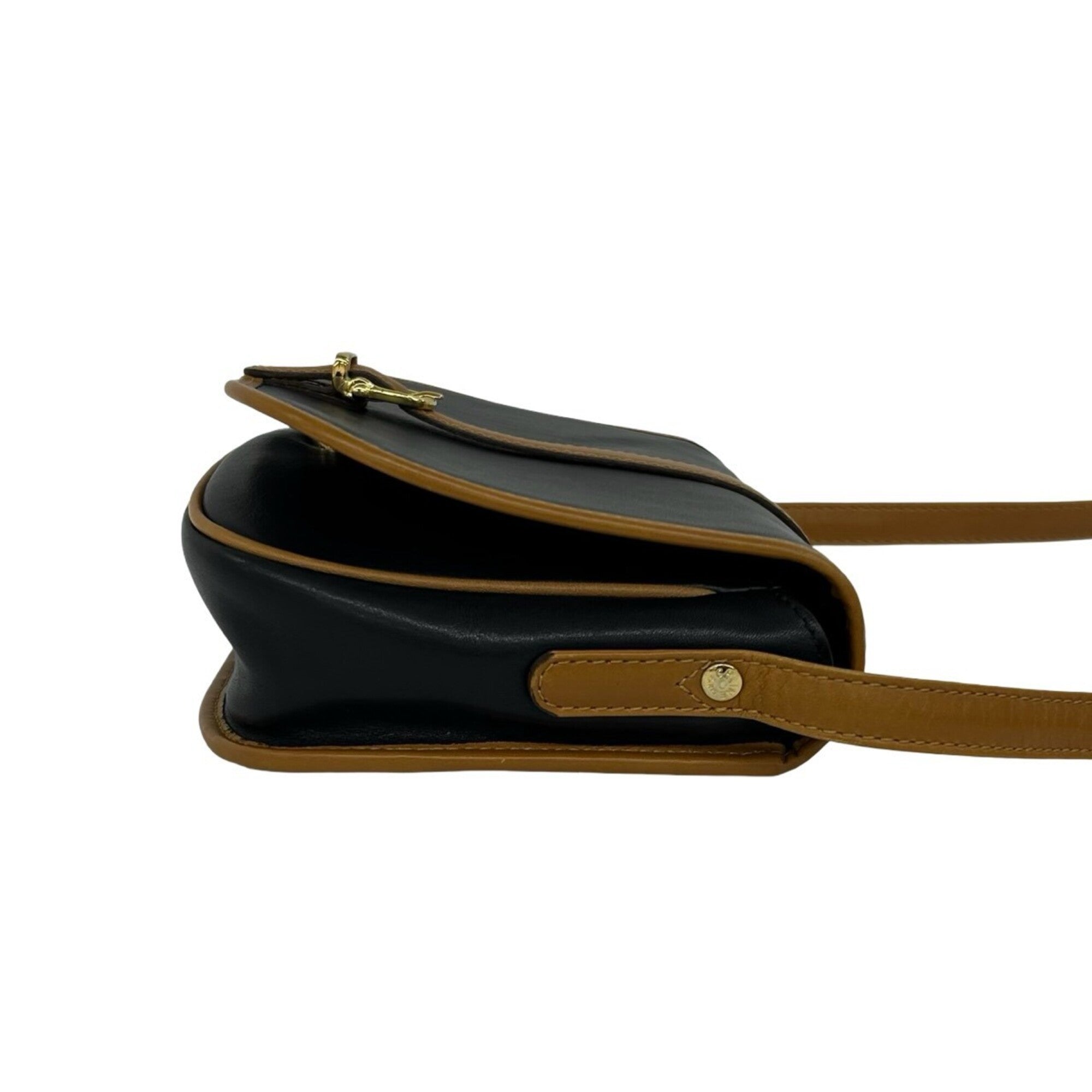 Celine Black Brown Leather Pochette Shoulder Bag (Pre-Owned)