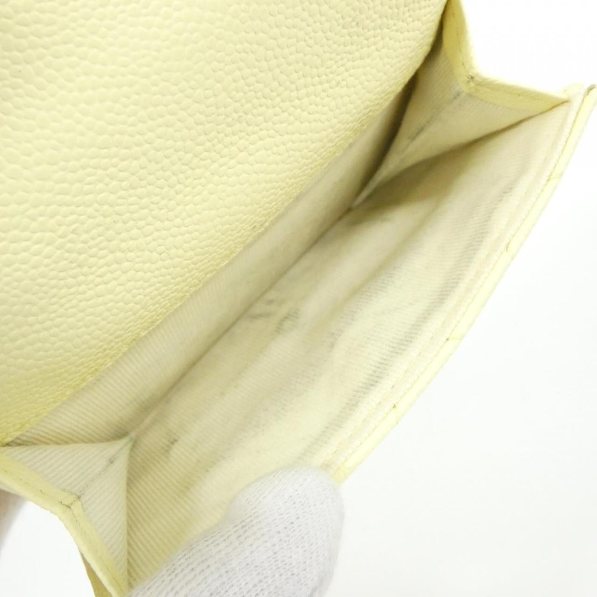 Chanel Yellow Grained Calfskin Wallet (Tri-Fold) (Pre-Owned)