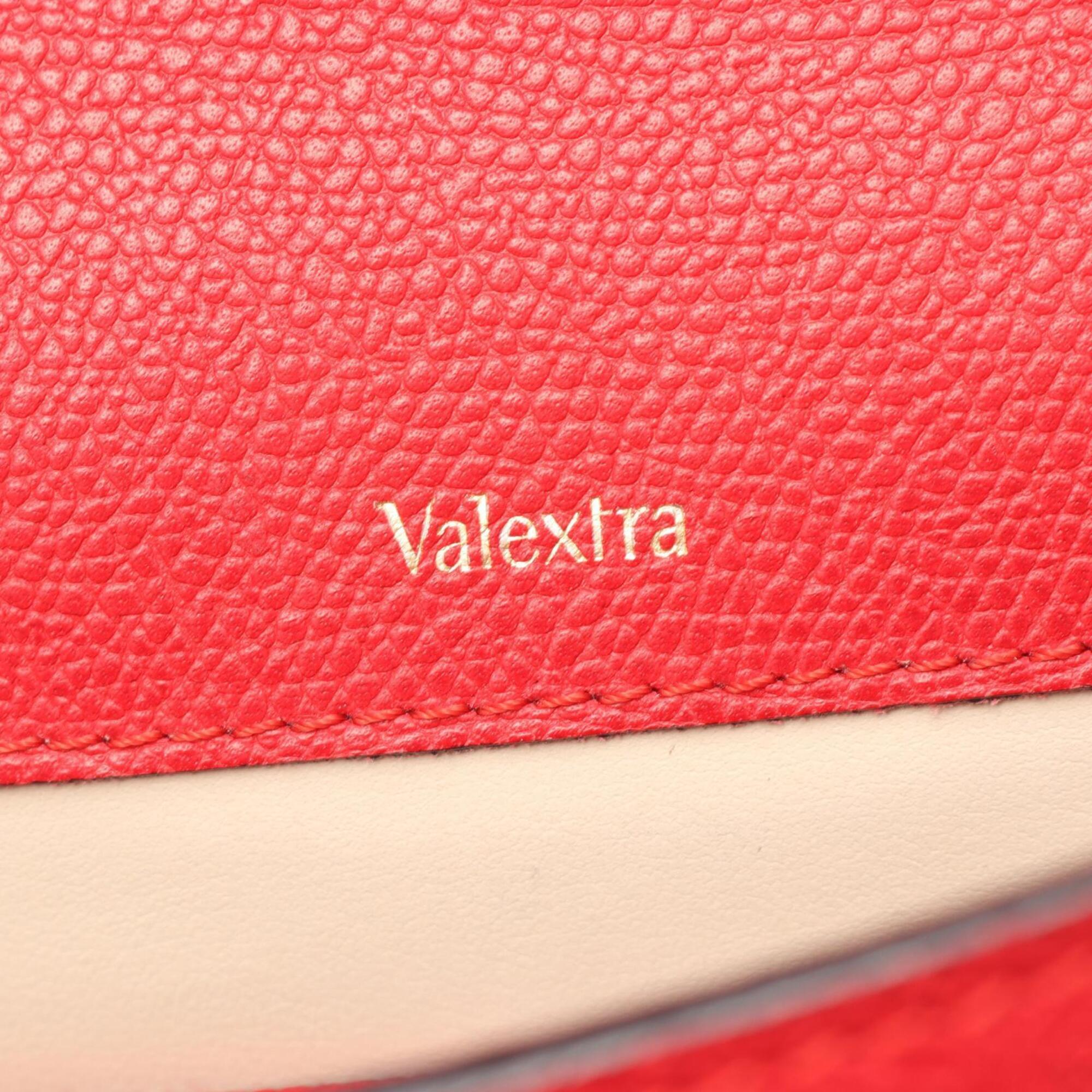 Valextra Red Color Leather Handbag Shoulder Bag (Pre-Owned)