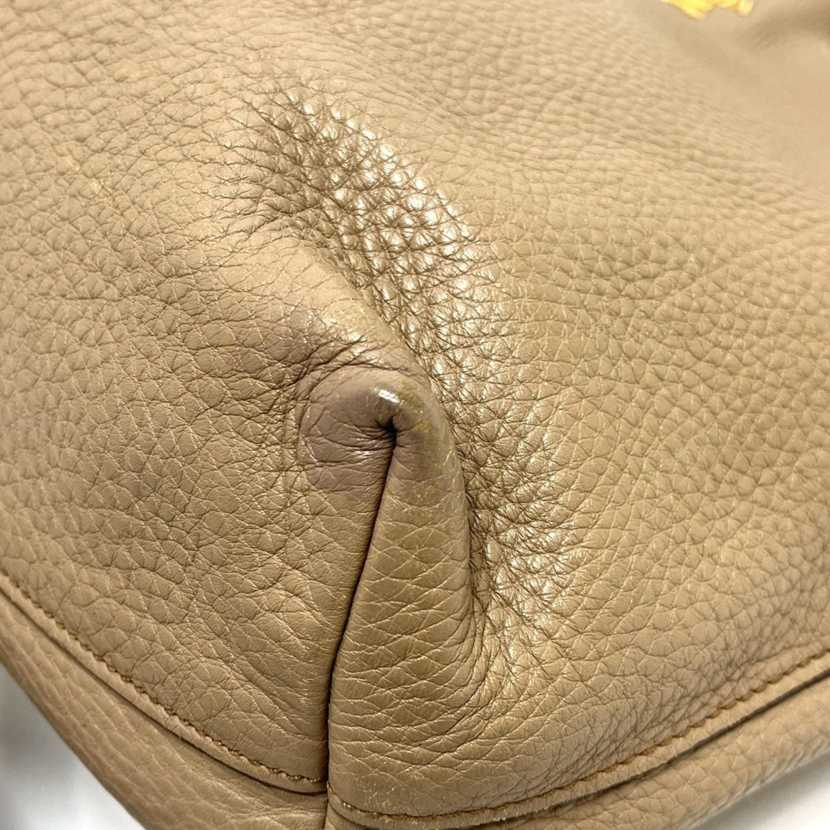 Prada Beige Nylon Leather Handbag Tote Bag (Pre-Owned)