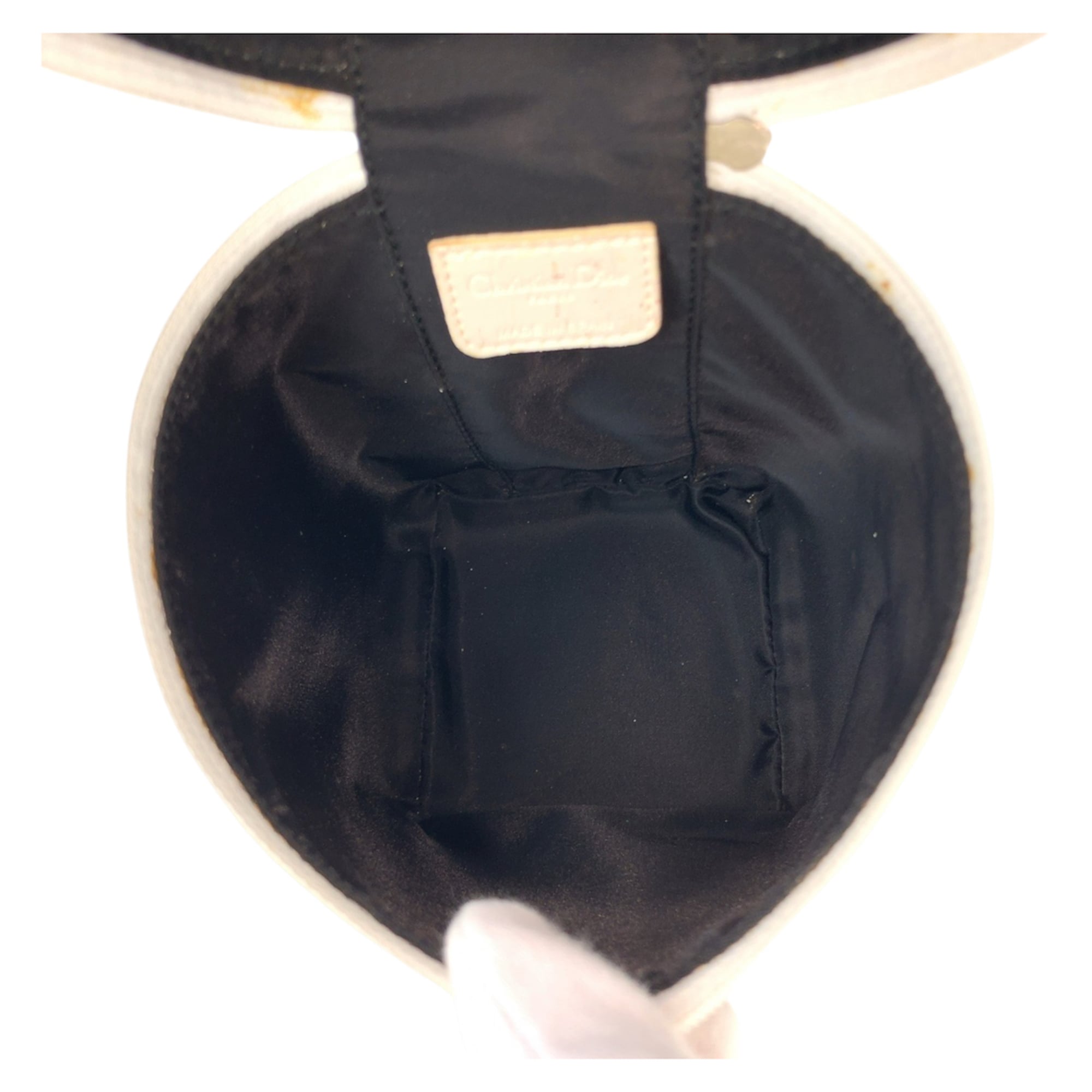 Christian Dior Trotter Black White Pvc Leather Handbag Vanity Bag (Pre-Owned)