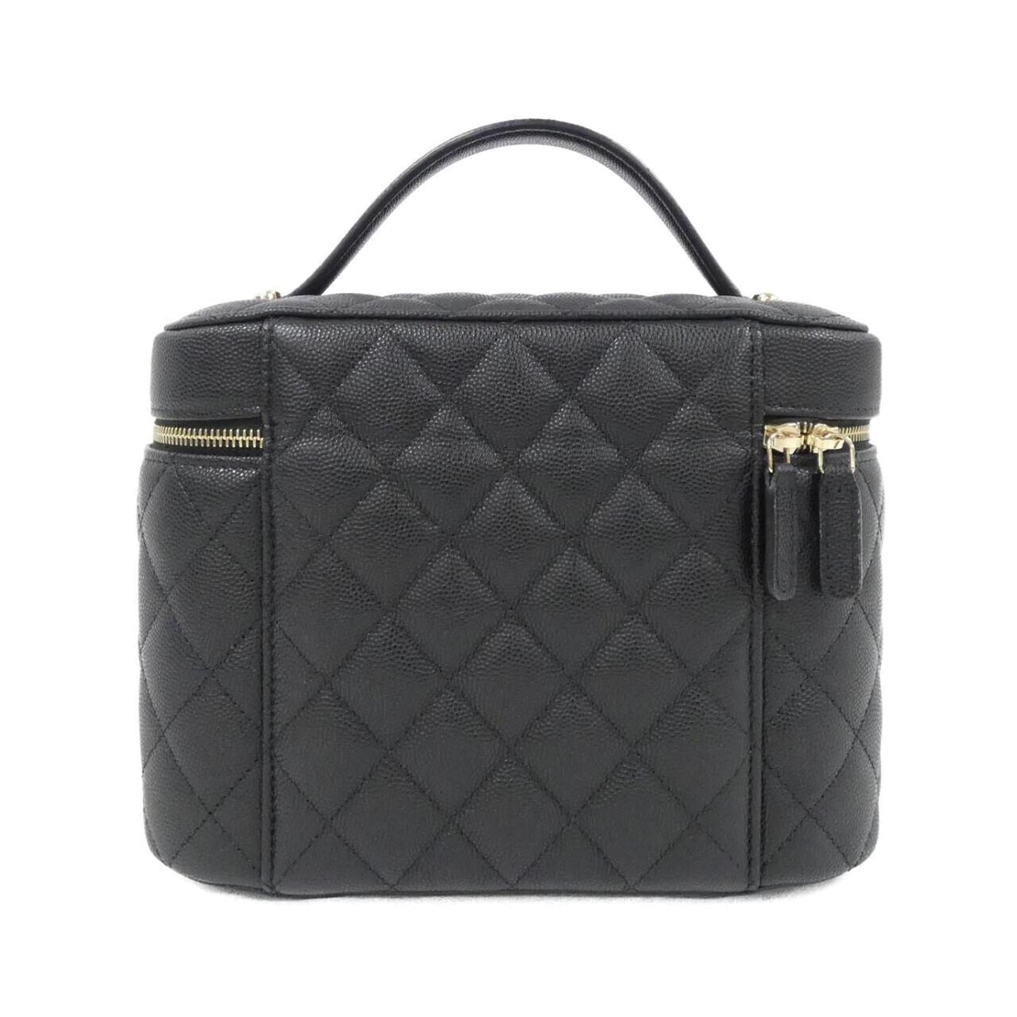 Chanel Black Grained Calfskin Handbag (Pre-Owned)