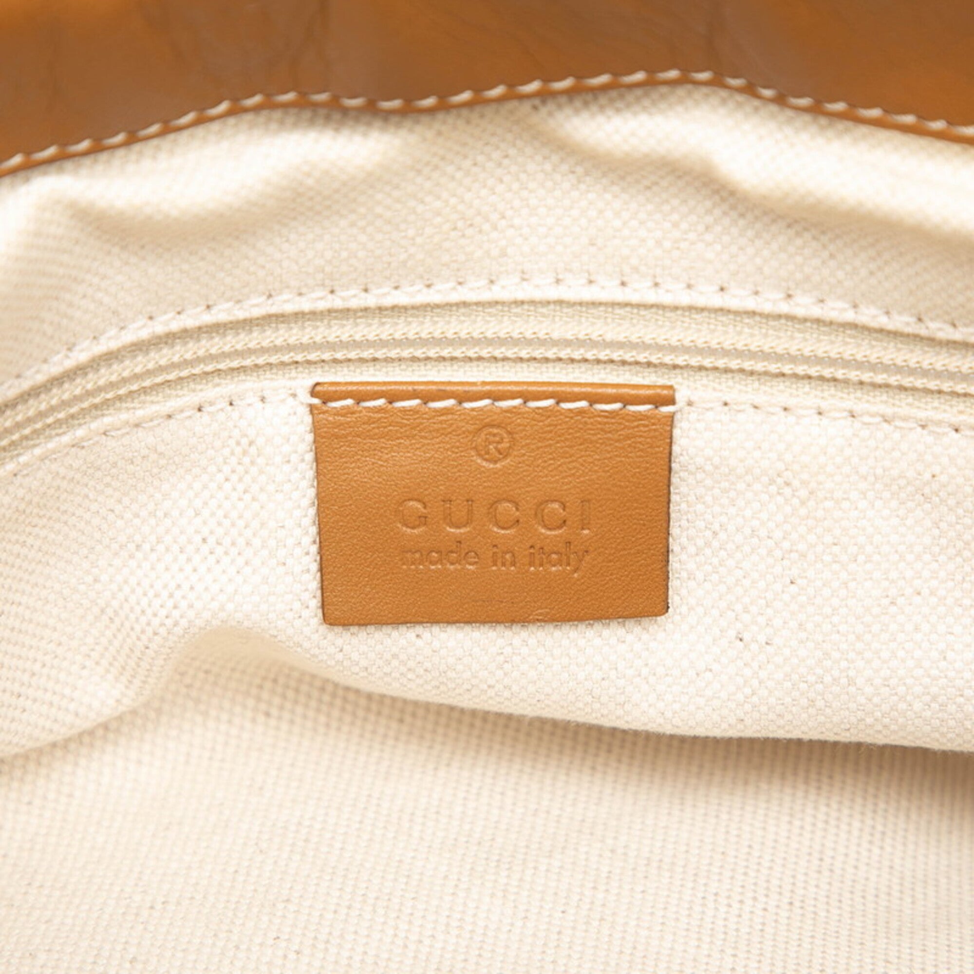 Gucci Beige Black Brown Canvas Leather Handbag Shoulder Bag (Pre-Owned)