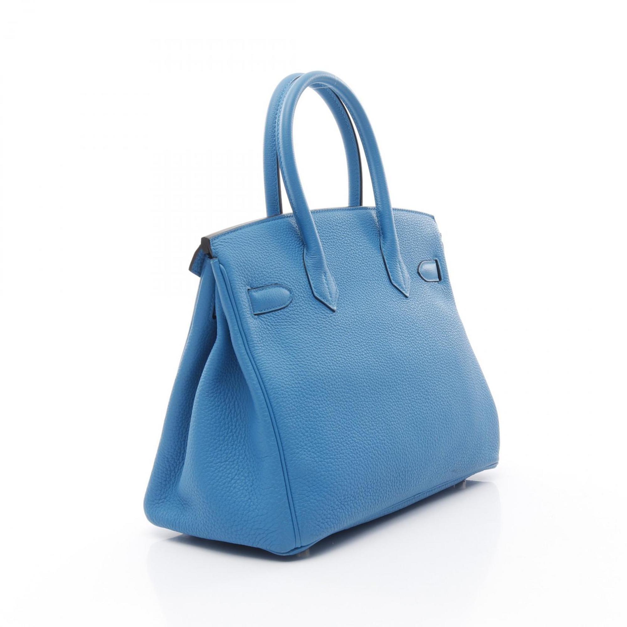Hermes Birkin Blue Green Togo Leather Leather Handbag (Pre-Owned)