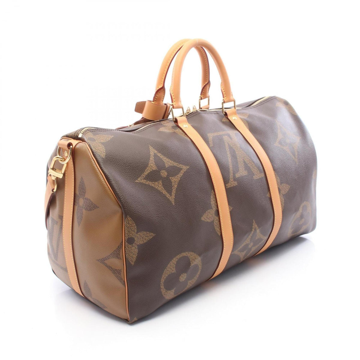 Louis Vuitton Brown Coated Canvas Coated Canvas Leather Boston Bag Handbag (Pre-Owned)