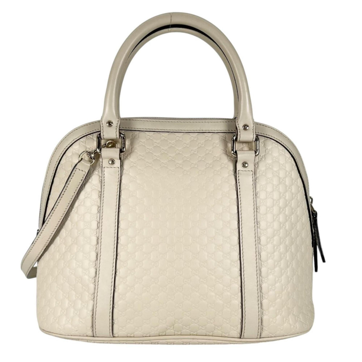 Gucci Microguccissima White Leather Handbag Shoulder Bag (Pre-Owned)
