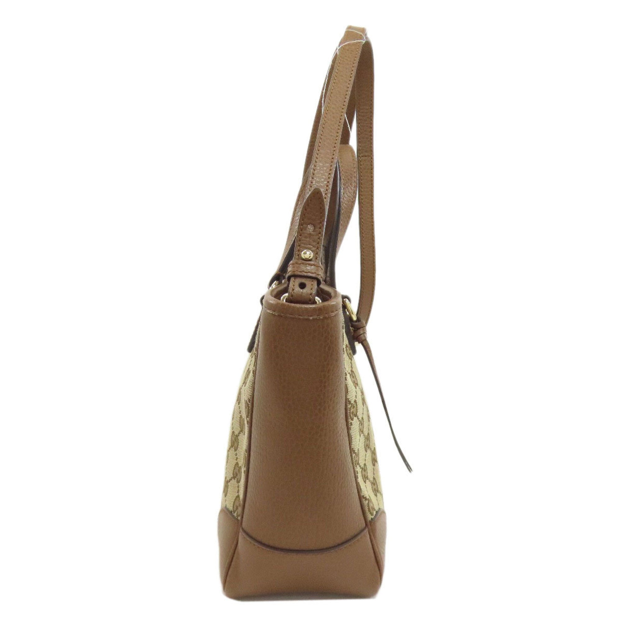 Gucci Brown Canvas Leather Handbag (Pre-Owned)
