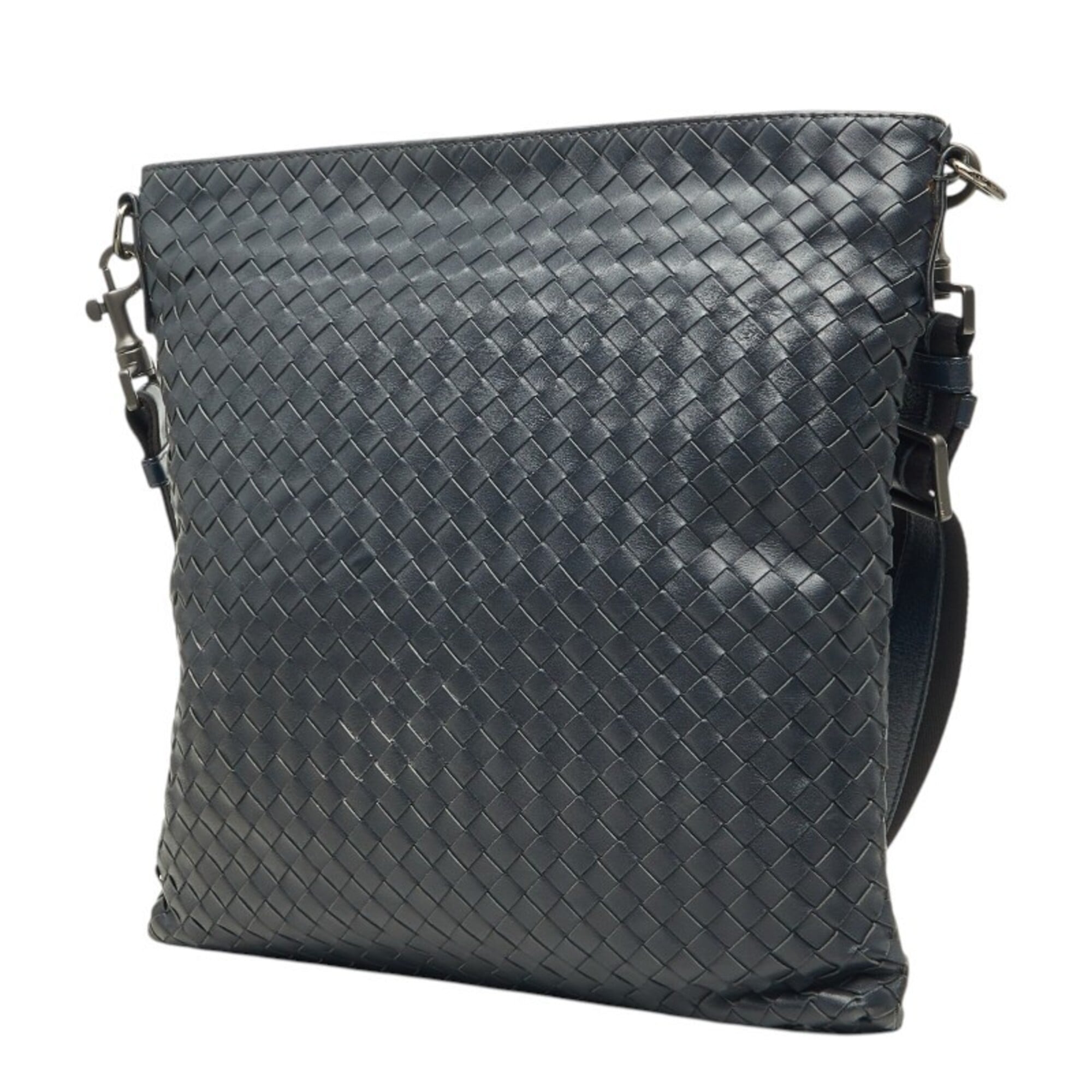 Bottega Veneta Navy Leather Shoulder Bag (Pre-Owned)