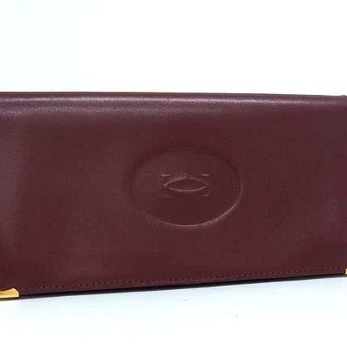 Cartier Bordeaux Leather Long Wallet (Bi-Fold) (Pre-Owned)